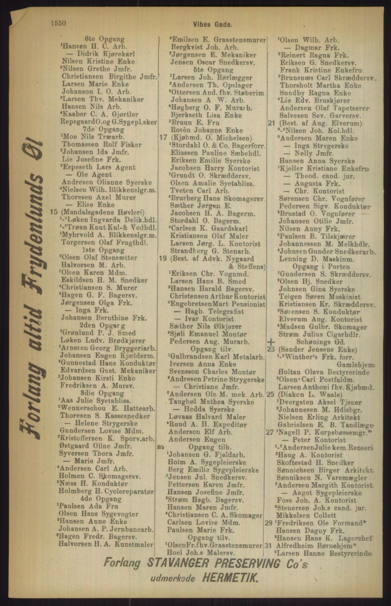 Kristiania/Oslo adressebok, PUBL/-, 1911, p. 1550