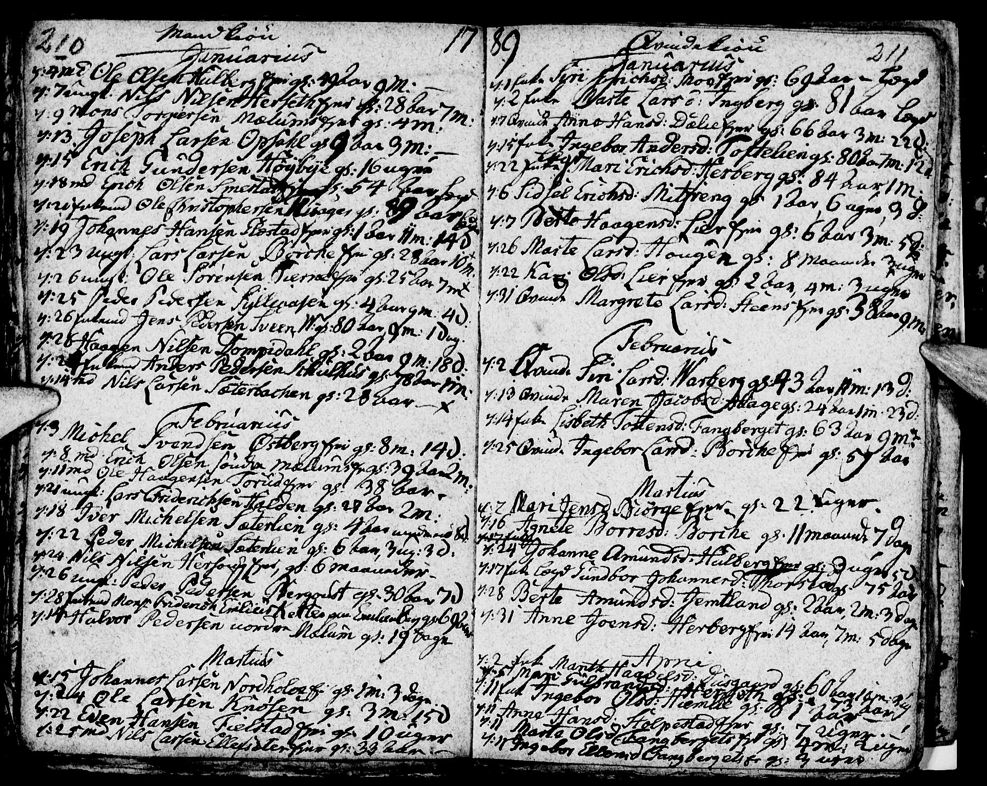 Ringsaker prestekontor, AV/SAH-PREST-014/I/Ia/L0005/0004: Parish register draft no. 5.4, 1785-1789, p. 210-211