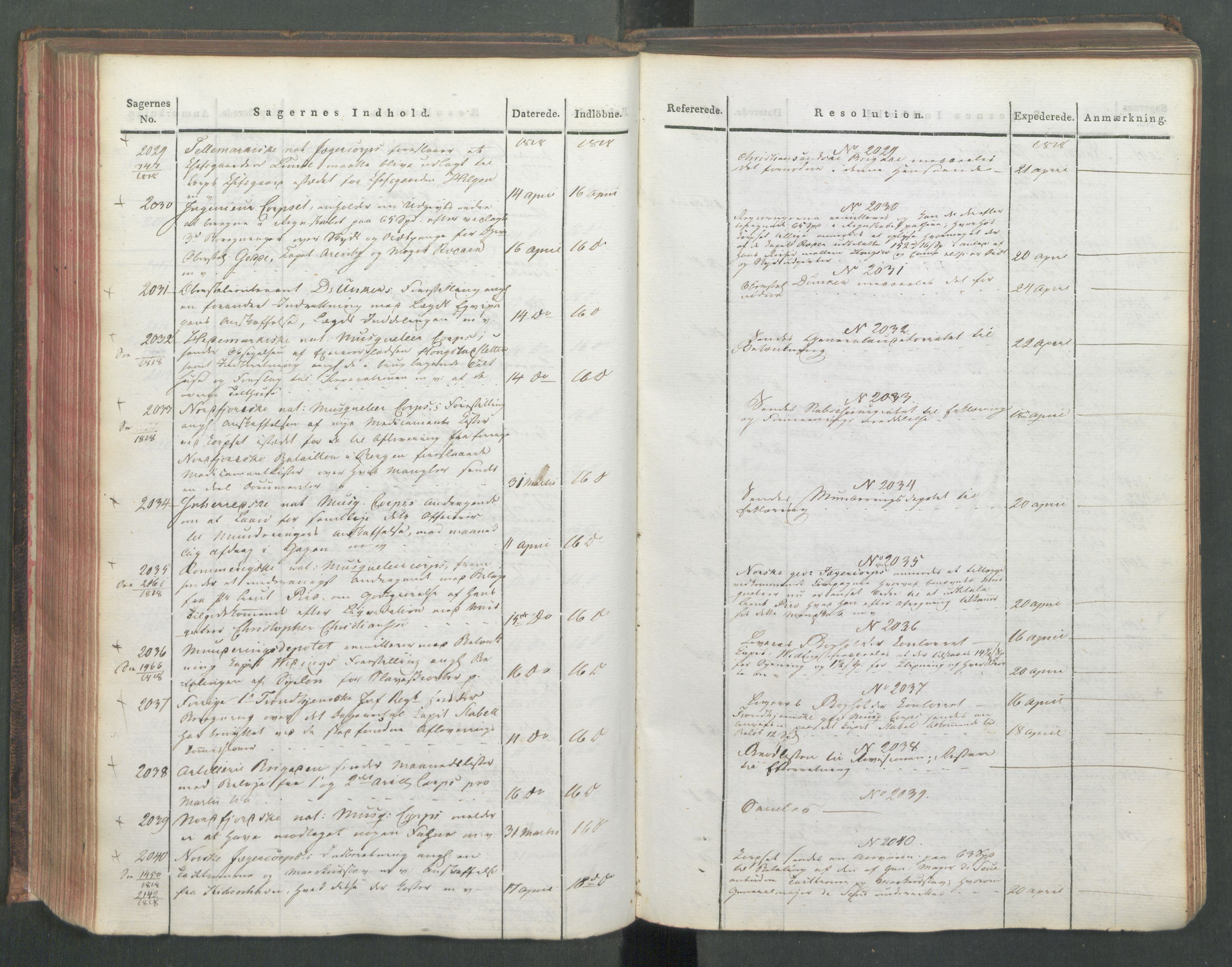 Armédepartementet, AV/RA-RAFA-3493/C/Ca/L0015: 6. Departements Journal, 1818