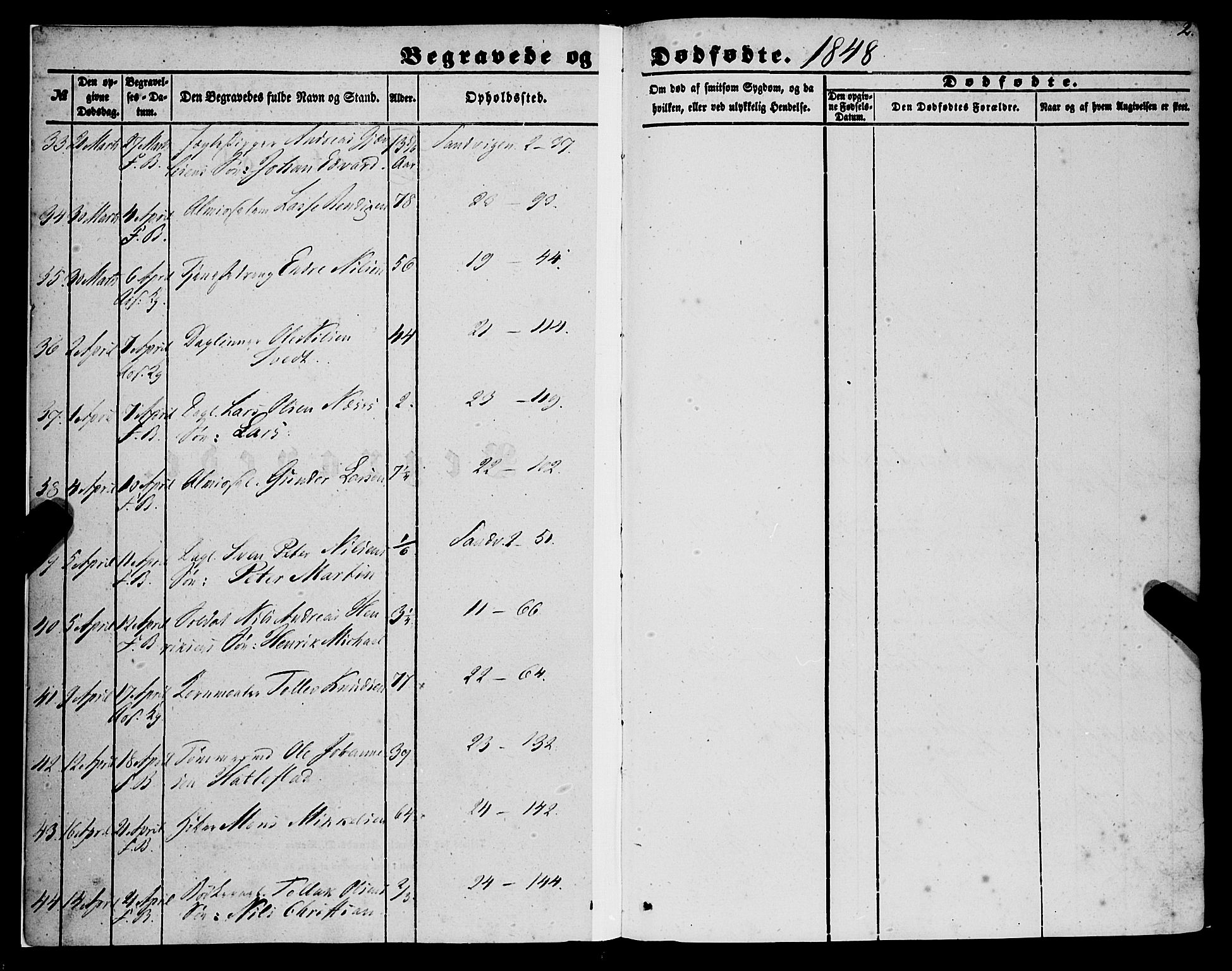 Korskirken sokneprestembete, SAB/A-76101/H/Haa: Parish register (official) no. E 2, 1848-1862, p. 2