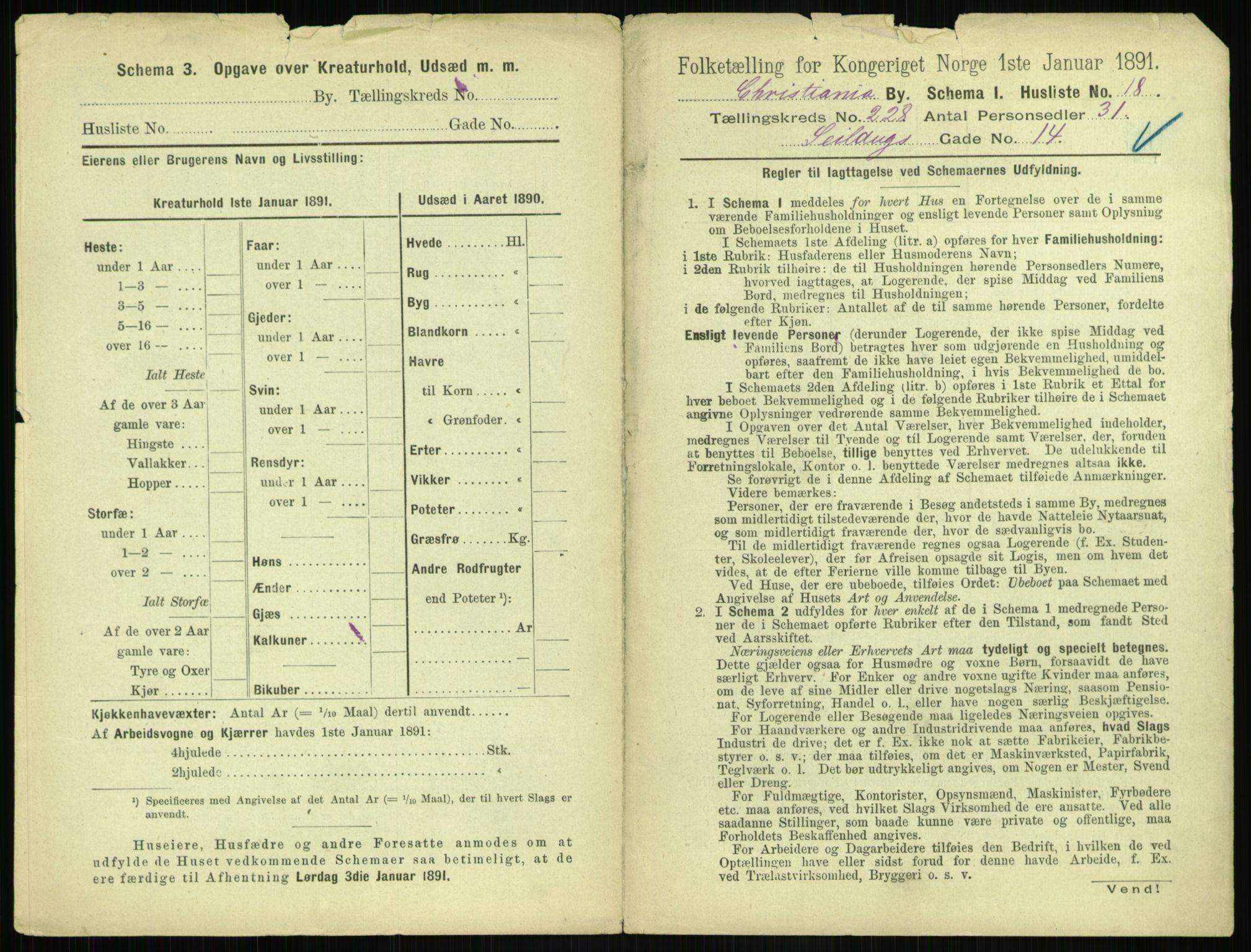 RA, 1891 census for 0301 Kristiania, 1891, p. 139275