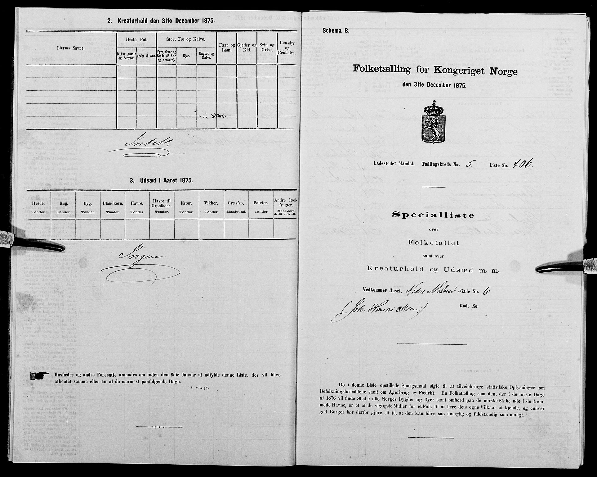 SAK, 1875 census for 1002B Mandal/Mandal, 1875, p. 853
