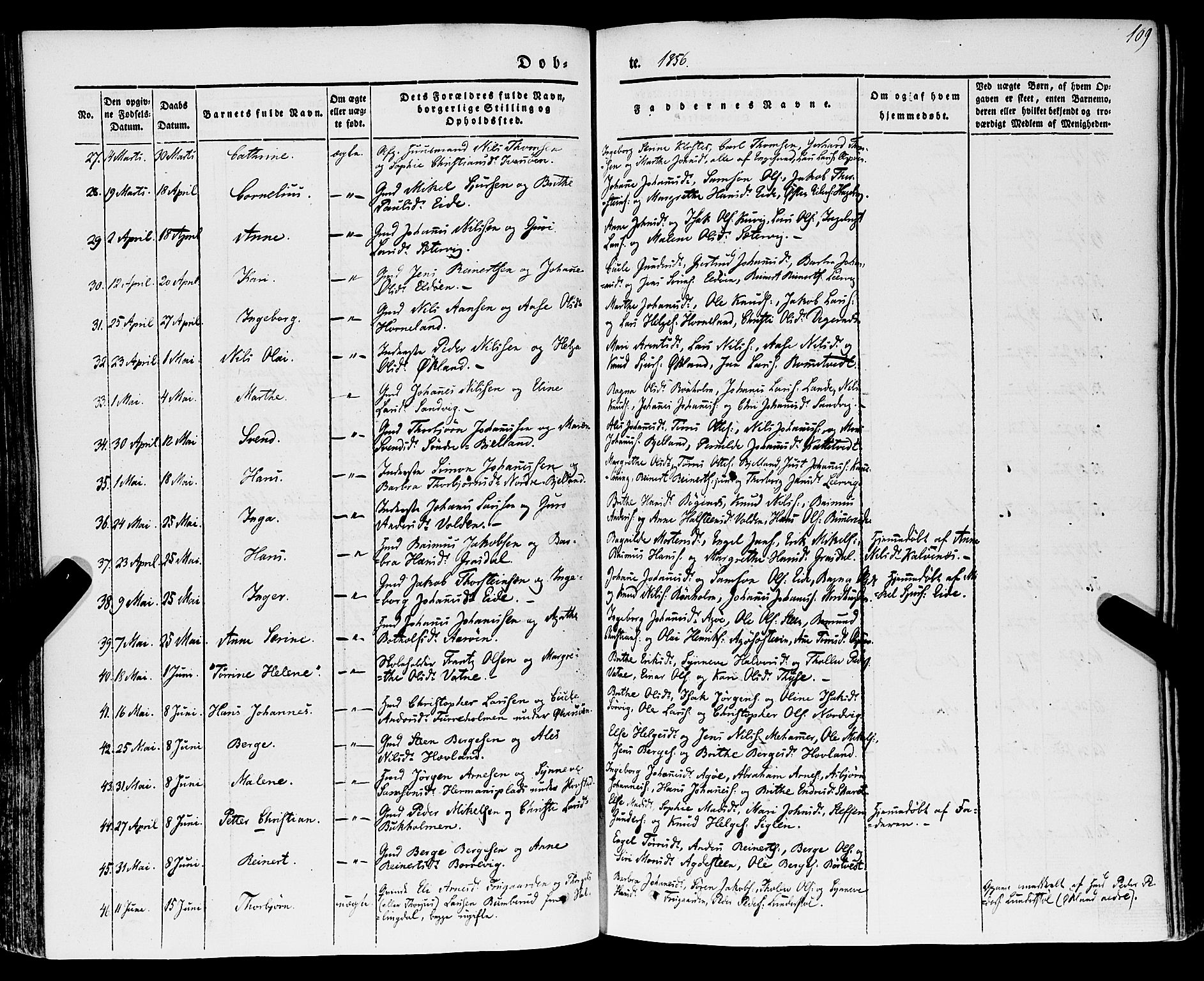 Stord sokneprestembete, SAB/A-78201/H/Haa: Parish register (official) no. A 7, 1841-1861, p. 109