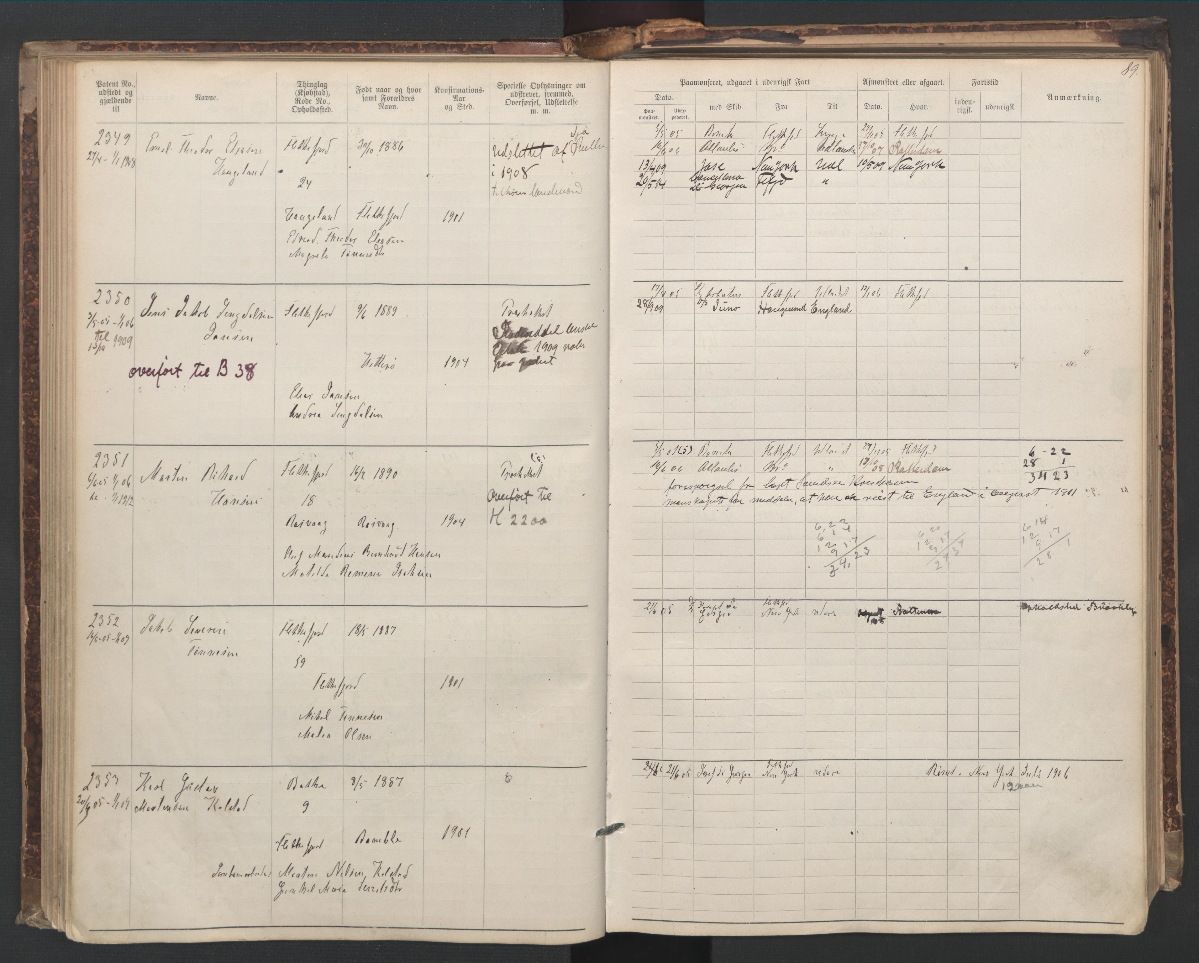 Flekkefjord mønstringskrets, SAK/2031-0018/F/Fa/L0006: Annotasjonsrulle nr 1916-2964 med register, Æ-3, 1891-1948, p. 119