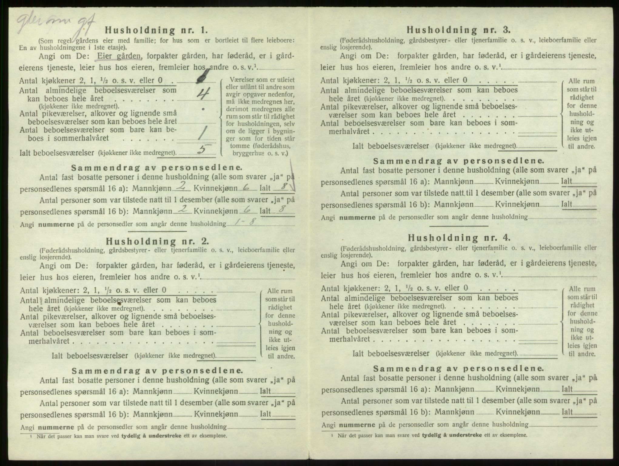 SAB, 1920 census for Vevring, 1920, p. 178