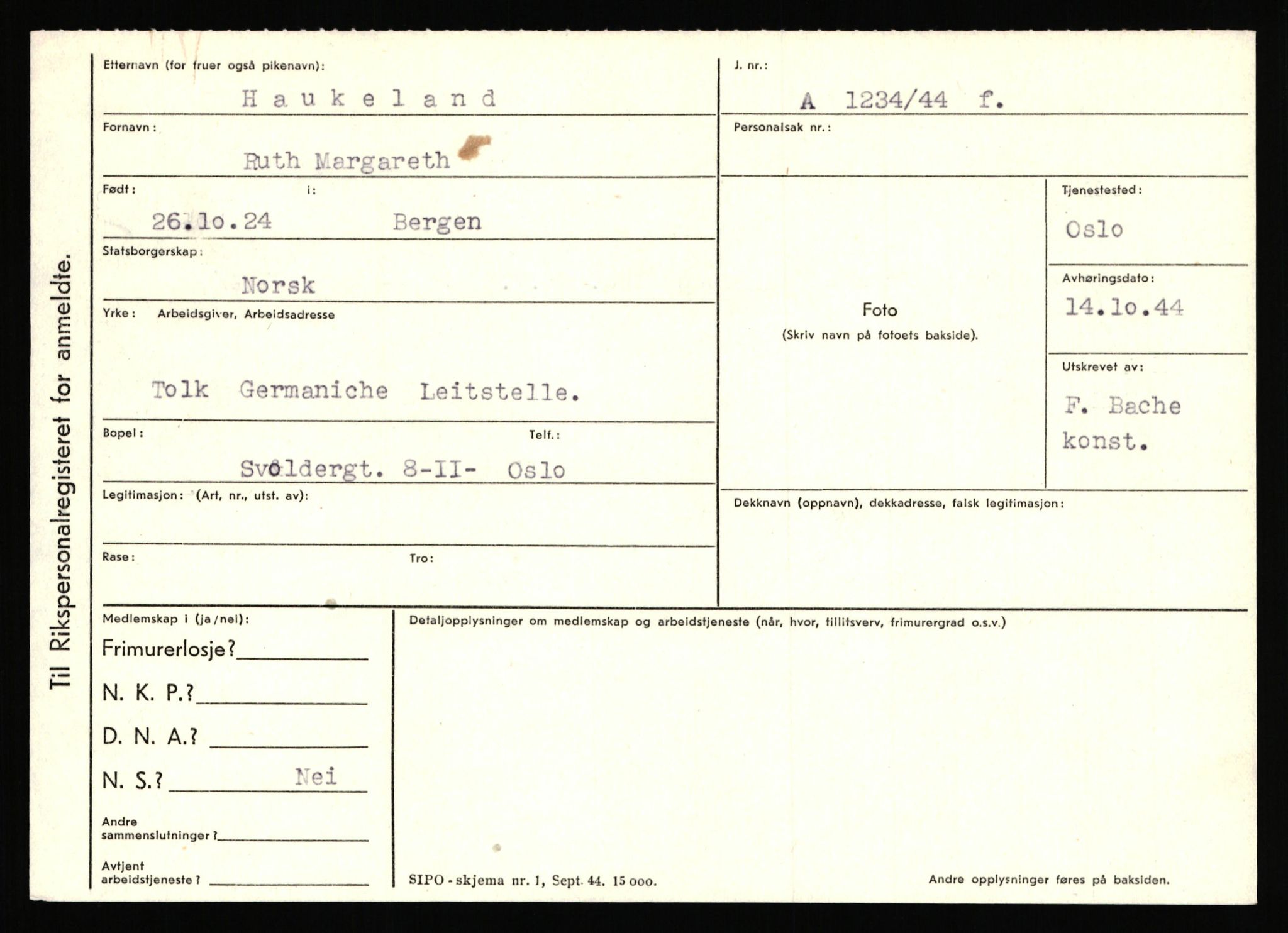 Statspolitiet - Hovedkontoret / Osloavdelingen, AV/RA-S-1329/C/Ca/L0006: Hanche - Hokstvedt, 1943-1945, p. 2745