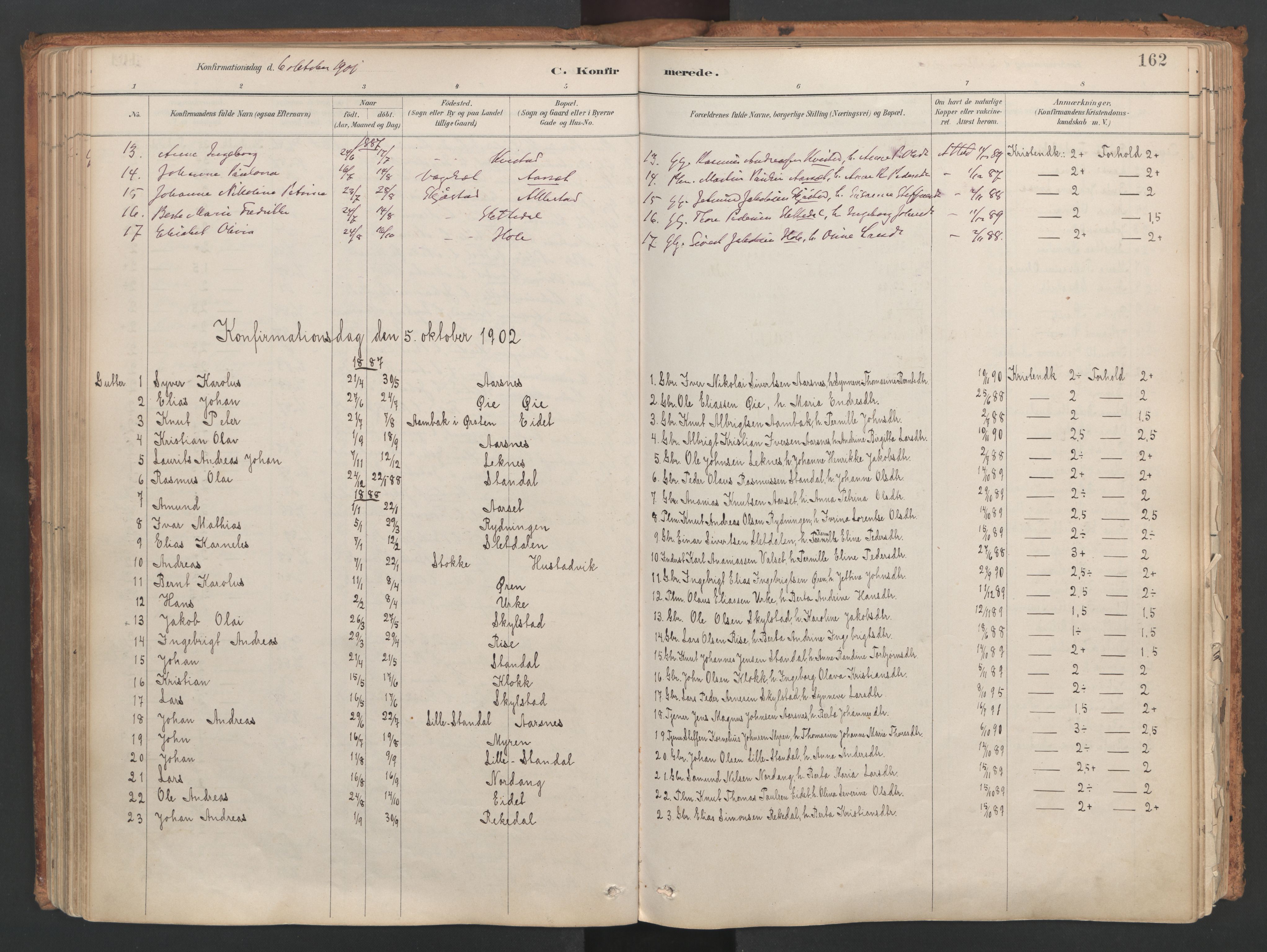 Ministerialprotokoller, klokkerbøker og fødselsregistre - Møre og Romsdal, AV/SAT-A-1454/515/L0211: Parish register (official) no. 515A07, 1886-1910, p. 162