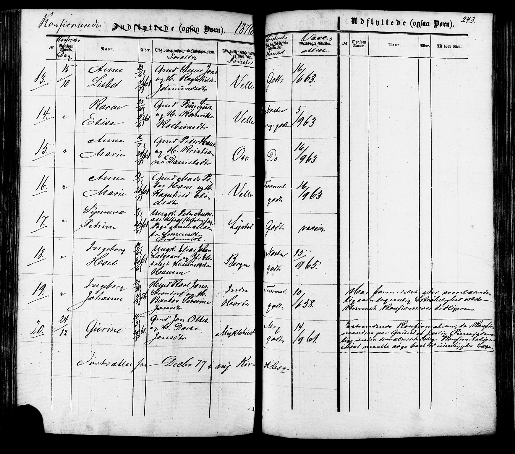 Ministerialprotokoller, klokkerbøker og fødselsregistre - Møre og Romsdal, AV/SAT-A-1454/513/L0175: Parish register (official) no. 513A02, 1856-1877, p. 243