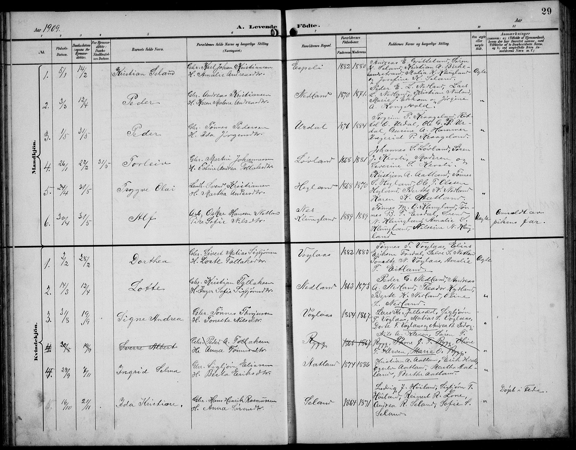 Bakke sokneprestkontor, SAK/1111-0002/F/Fb/Fbb/L0004: Parish register (copy) no. B 4, 1896-1927, p. 29