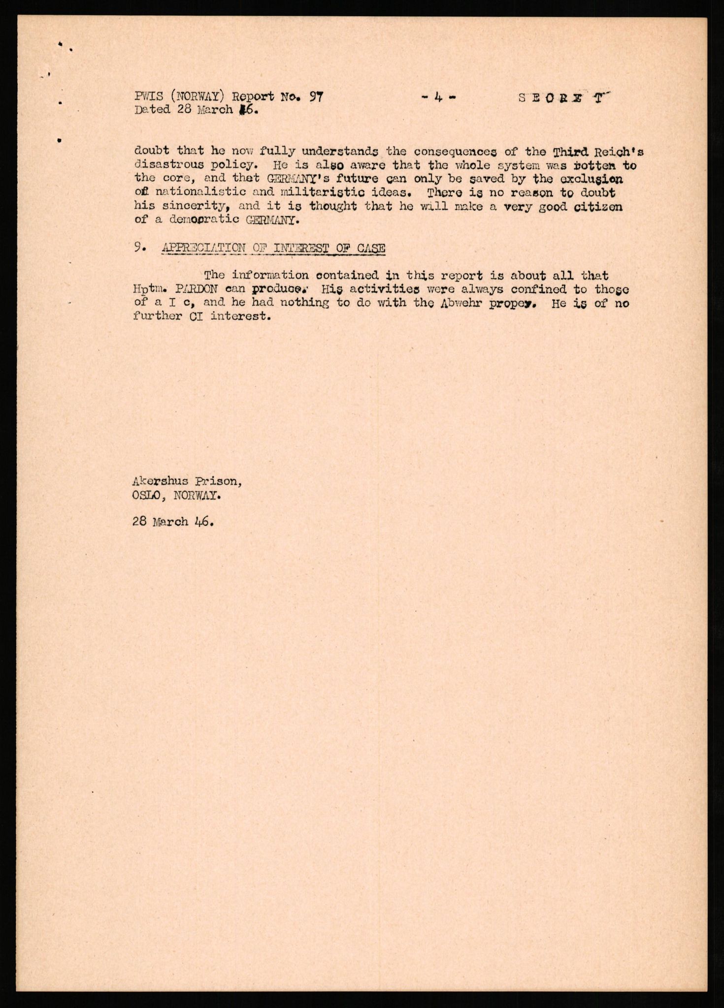 Forsvaret, Forsvarets overkommando II, AV/RA-RAFA-3915/D/Db/L0025: CI Questionaires. Tyske okkupasjonsstyrker i Norge. Tyskere., 1945-1946, p. 347