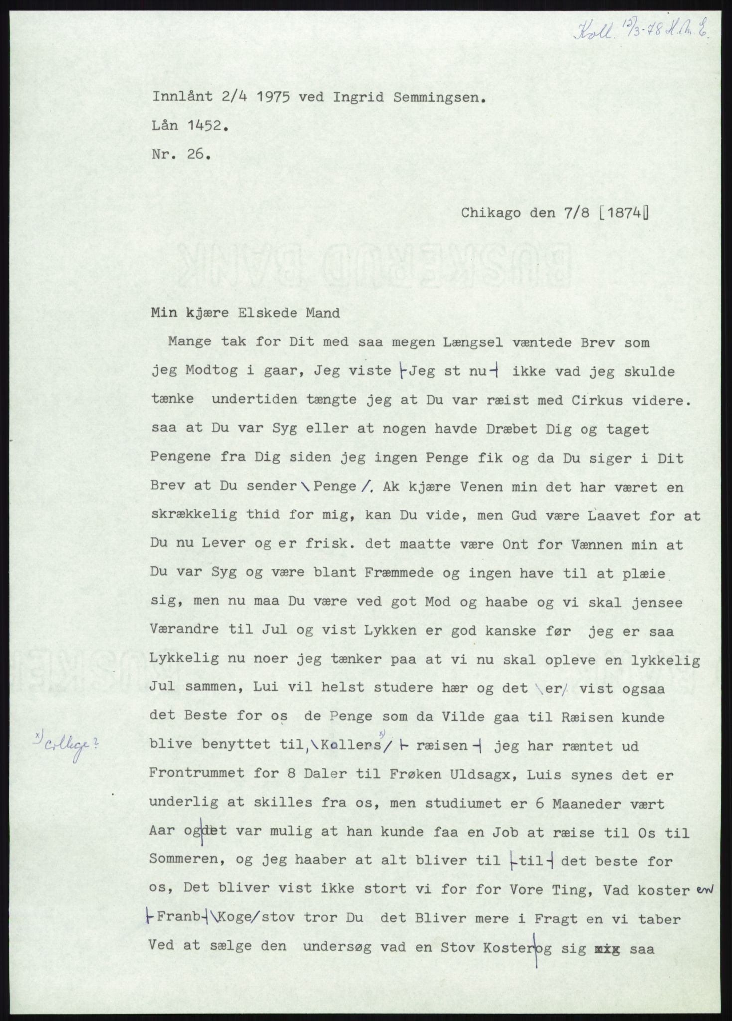 Samlinger til kildeutgivelse, Amerikabrevene, AV/RA-EA-4057/F/L0008: Innlån fra Hedmark: Gamkind - Semmingsen, 1838-1914, p. 273