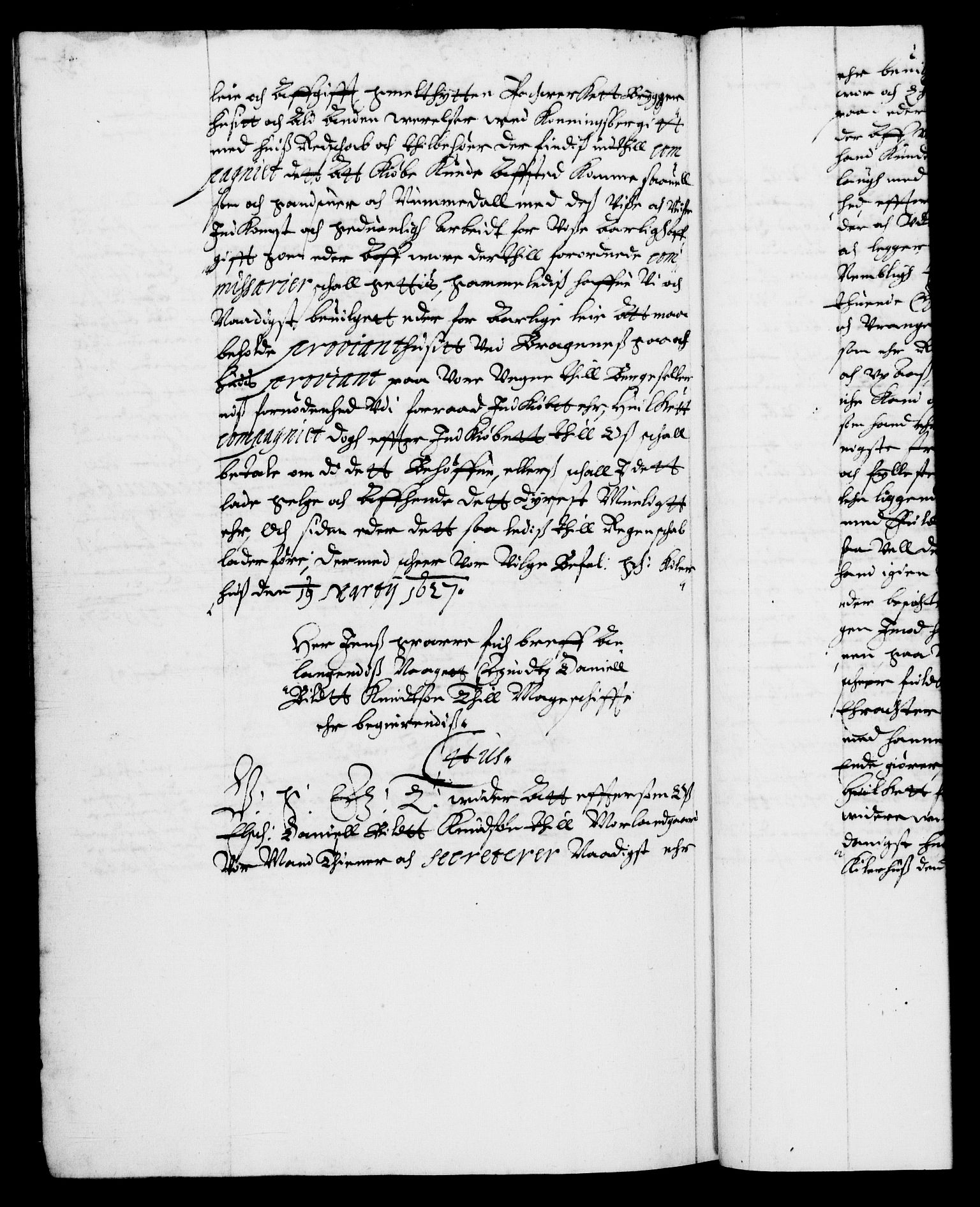 Danske Kanselli 1572-1799, AV/RA-EA-3023/F/Fc/Fca/Fcab/L0004: Norske tegnelser (mikrofilm), 1617-1627, p. 577b