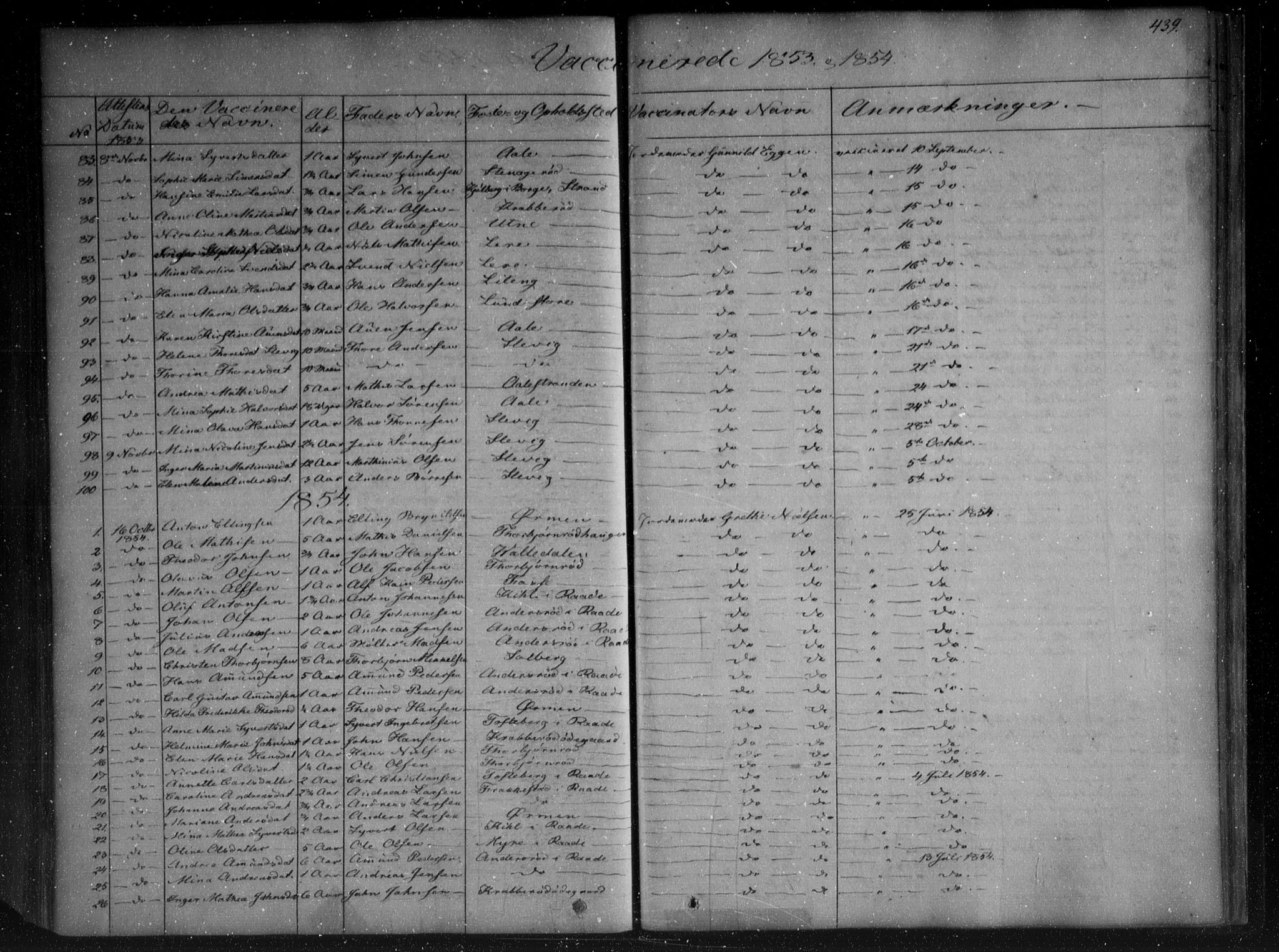 Onsøy prestekontor Kirkebøker, AV/SAO-A-10914/F/Fa/L0003: Parish register (official) no. I 3, 1841-1860, p. 439