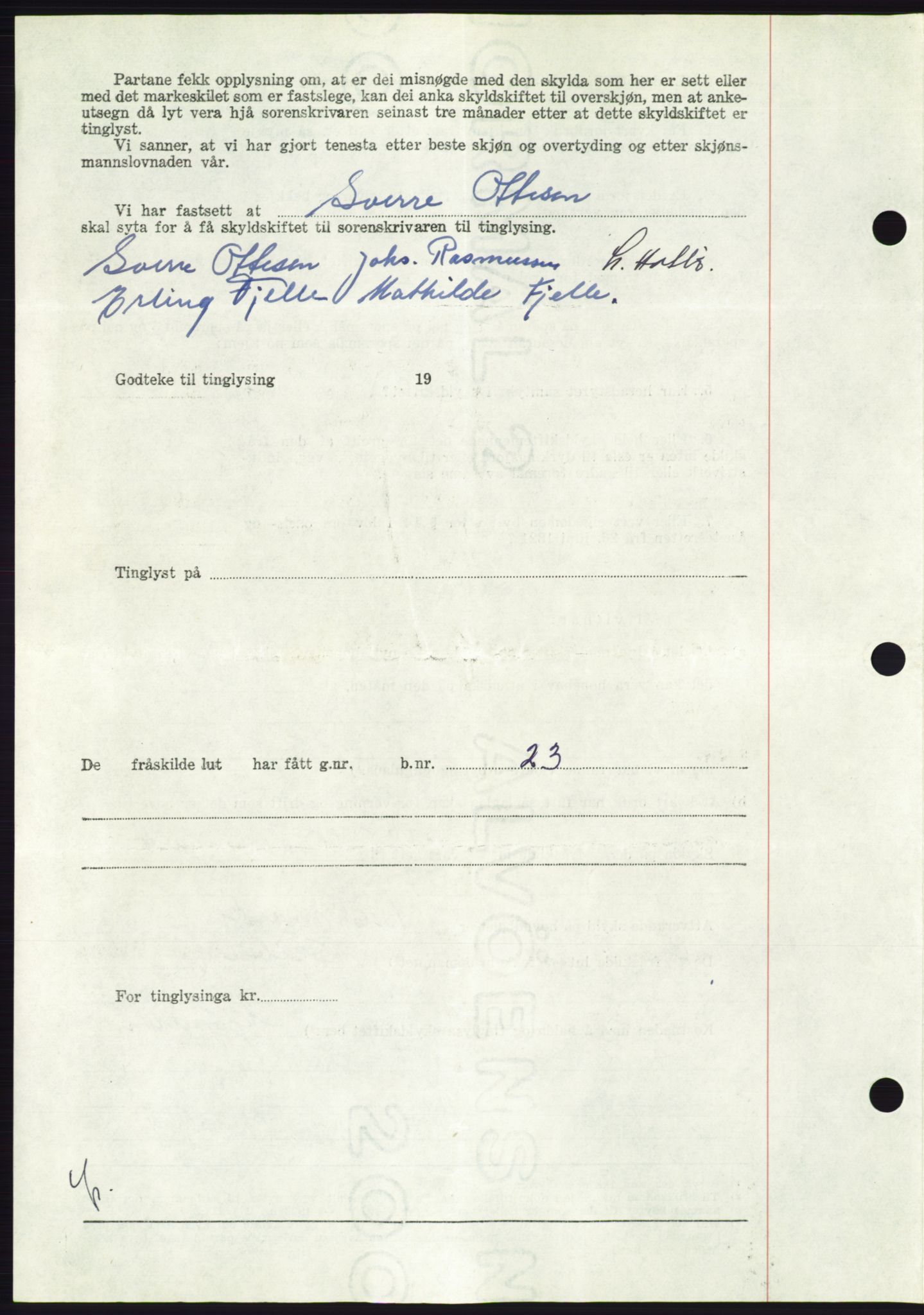 Søre Sunnmøre sorenskriveri, AV/SAT-A-4122/1/2/2C/L0101: Mortgage book no. 27A, 1955-1955, Diary no: : 2100/1955