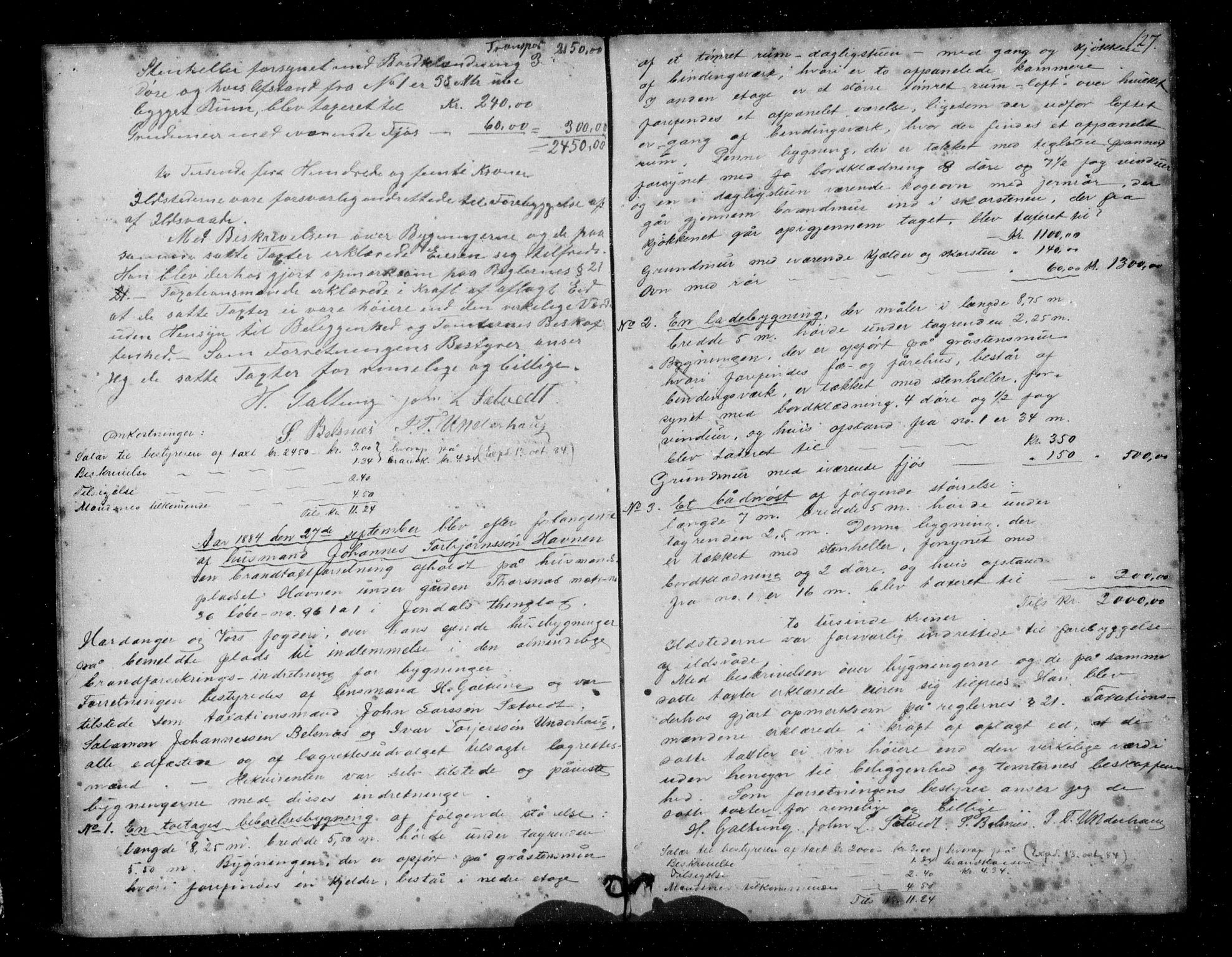 Lensmannen i Jondal, AV/SAB-A-33101/0012/L0001: Branntakstprotokoll, 1846-1885, p. 126b-127a