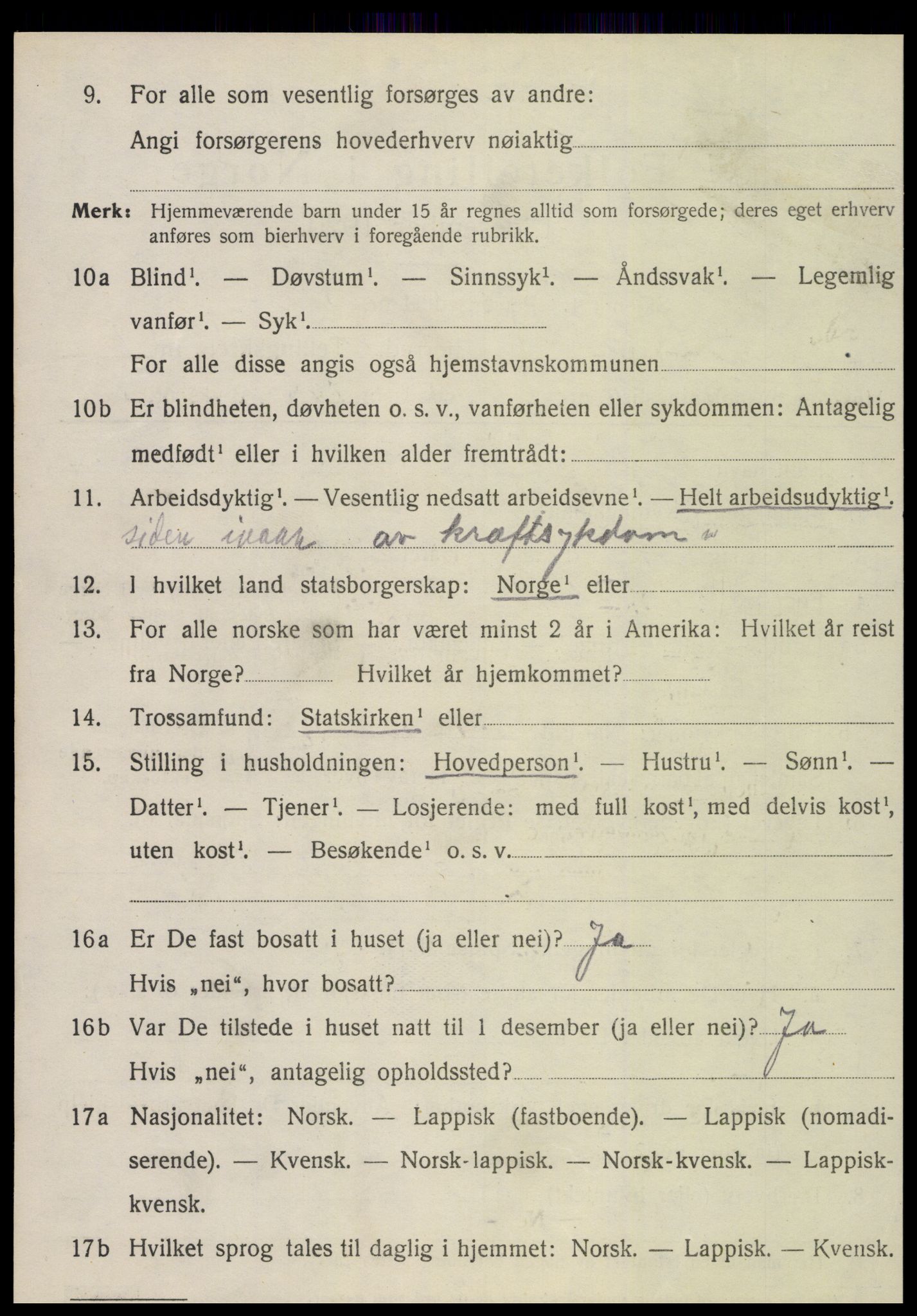 SAT, 1920 census for Hegra, 1920, p. 5147