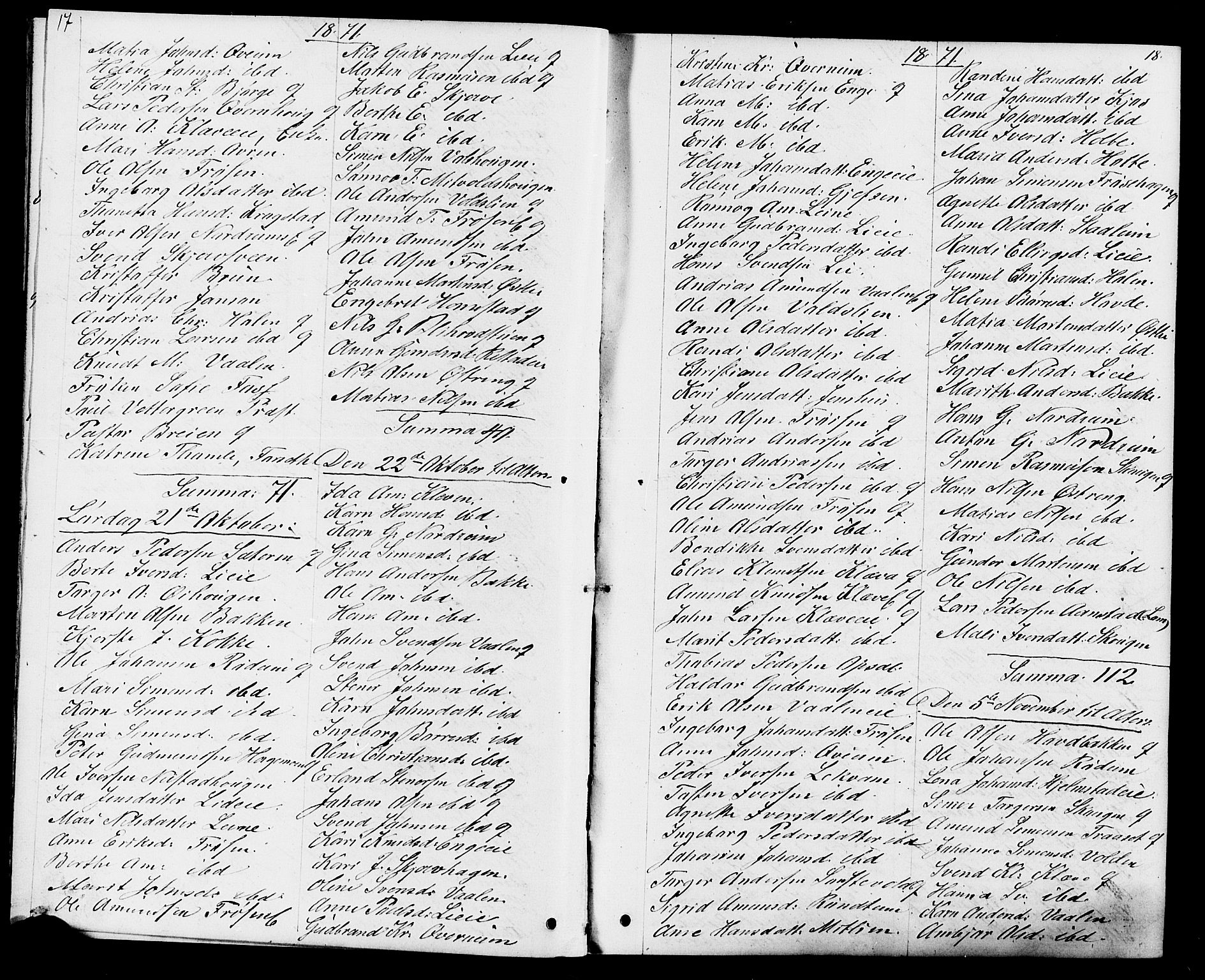 Østre Gausdal prestekontor, AV/SAH-PREST-092/H/Ha/Hab/L0001: Parish register (copy) no. 1, 1863-1893, p. 17-18
