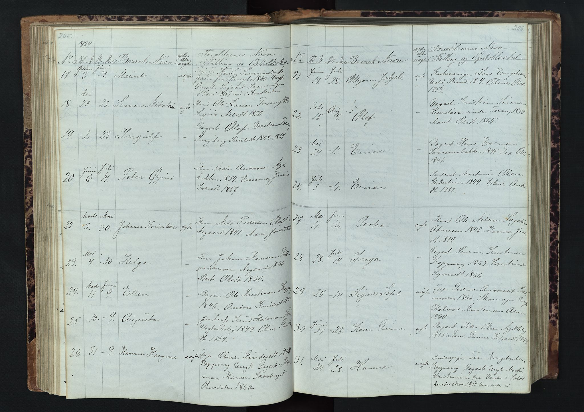 Stor-Elvdal prestekontor, AV/SAH-PREST-052/H/Ha/Hab/L0001: Parish register (copy) no. 1 /1, 1860-1894, p. 205-206