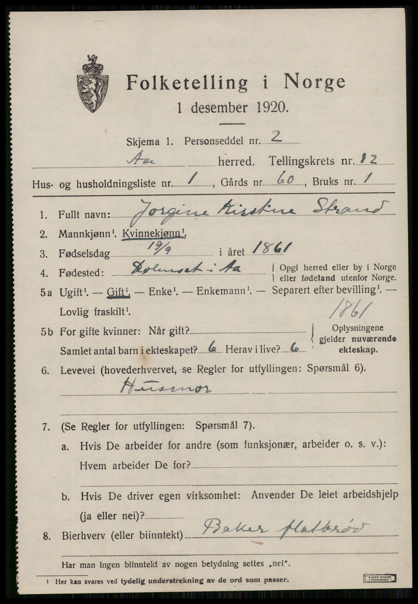 SAT, 1920 census for Å, 1920, p. 5034