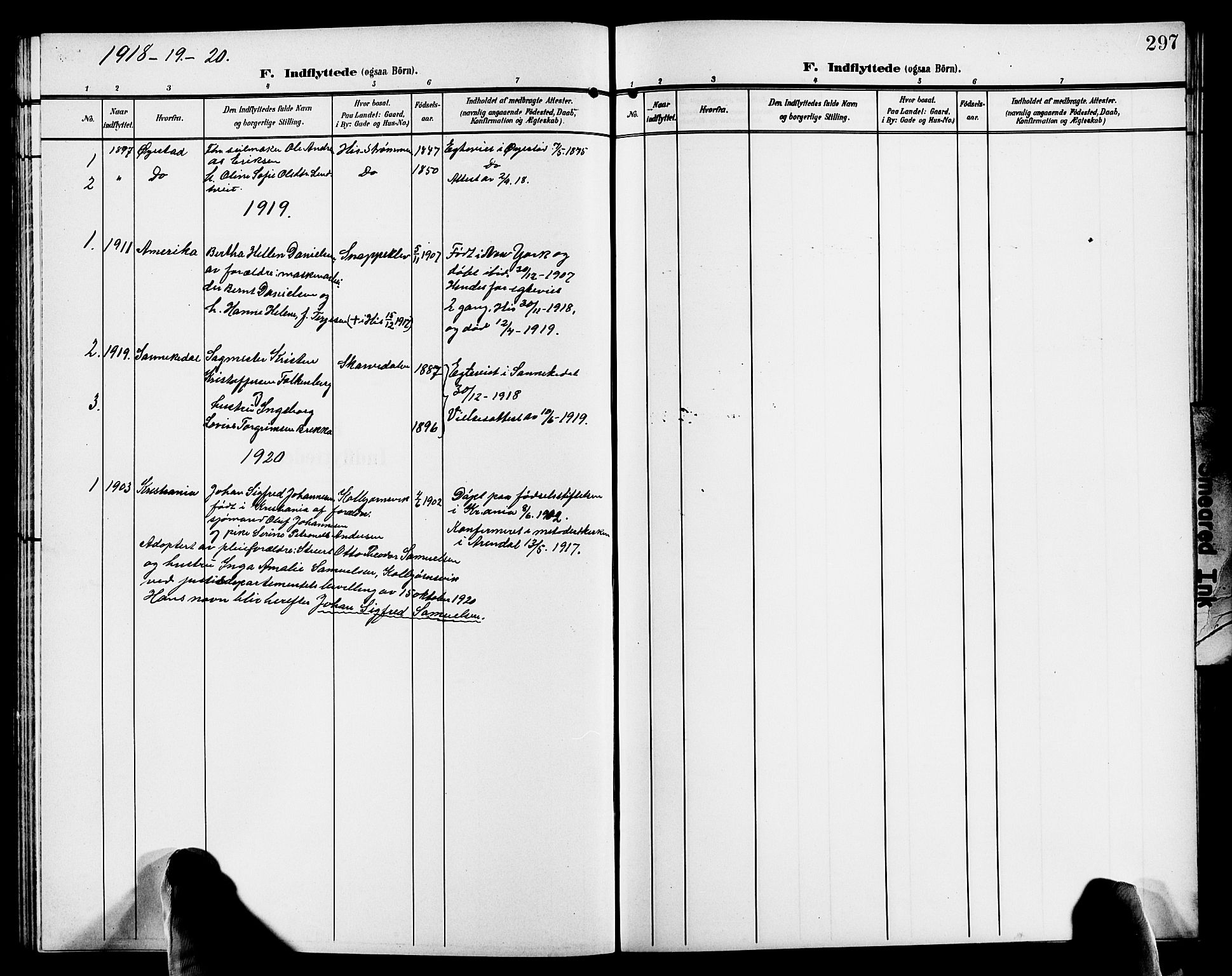 Hisøy sokneprestkontor, AV/SAK-1111-0020/F/Fb/L0004: Parish register (copy) no. B 4, 1905-1923, p. 297