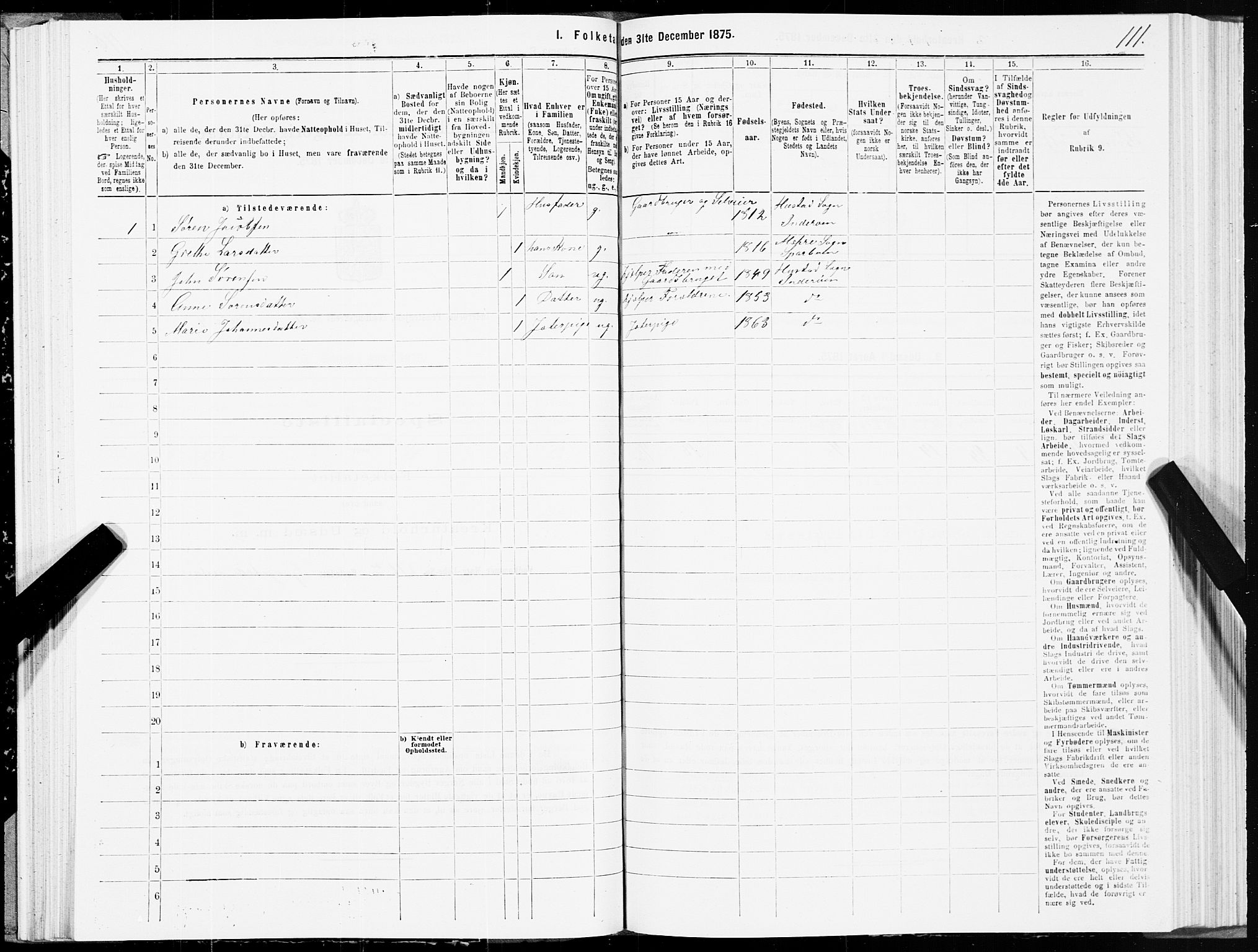 SAT, 1875 census for 1729P Inderøy, 1875, p. 6111