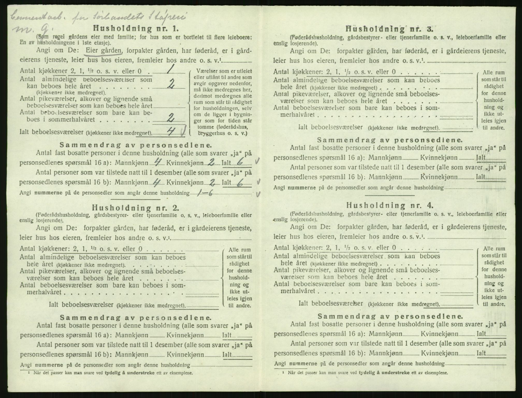 SAK, 1920 census for Tveit, 1920, p. 57