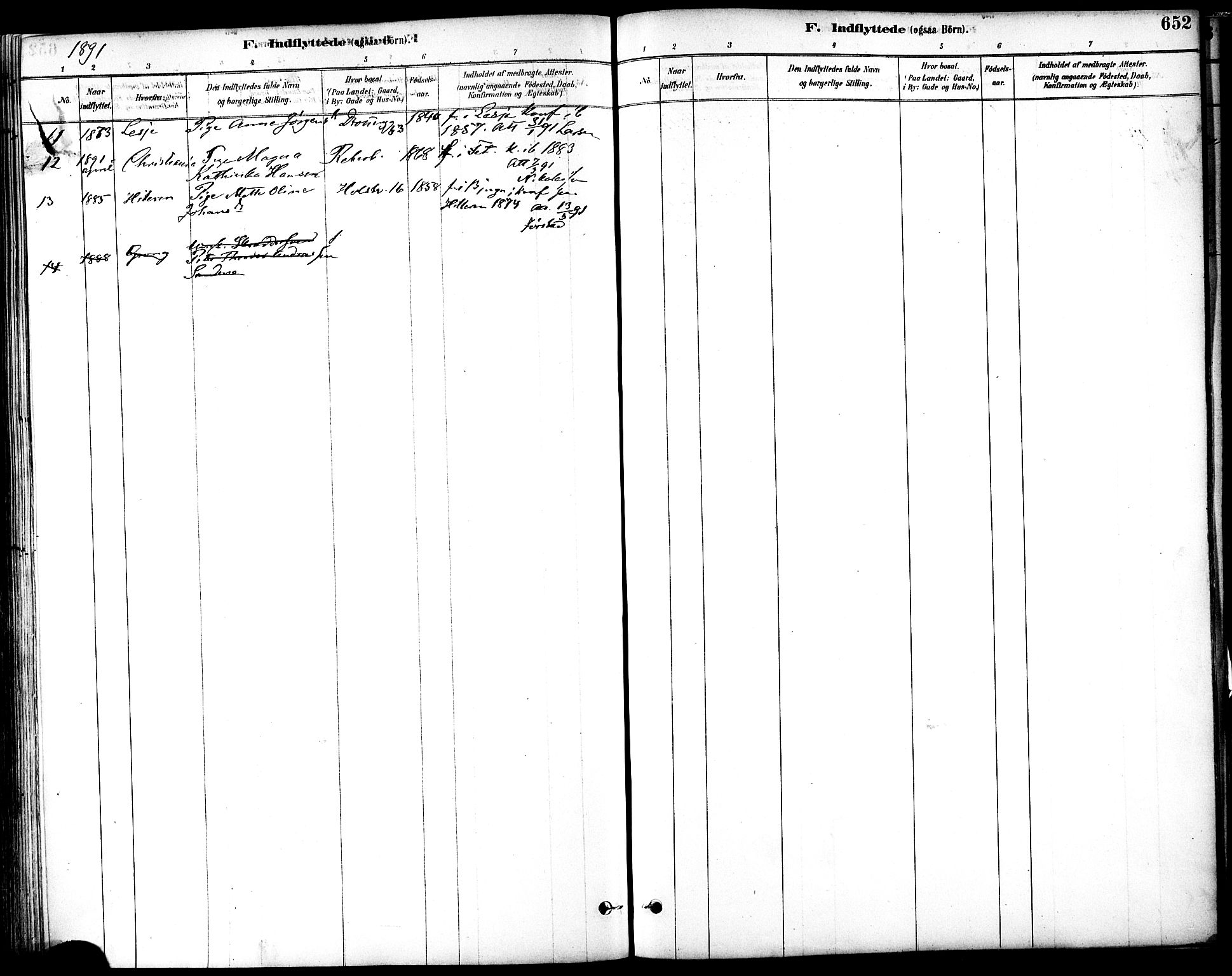 Ministerialprotokoller, klokkerbøker og fødselsregistre - Sør-Trøndelag, SAT/A-1456/601/L0058: Parish register (official) no. 601A26, 1877-1891, p. 652