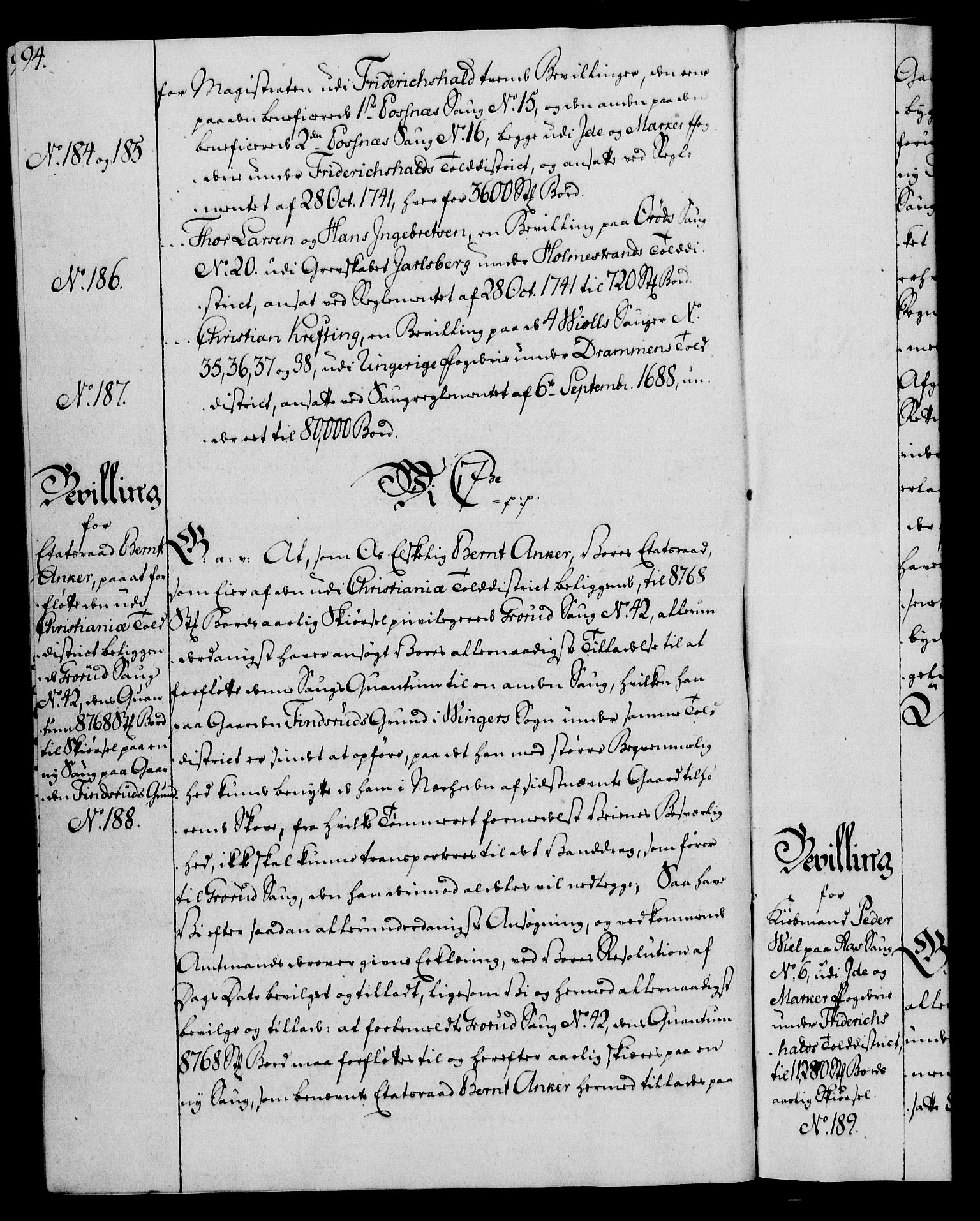 Rentekammeret, Kammerkanselliet, RA/EA-3111/G/Gg/Gga/L0011: Norsk ekspedisjonsprotokoll med register (merket RK 53.11), 1779-1781, p. 94