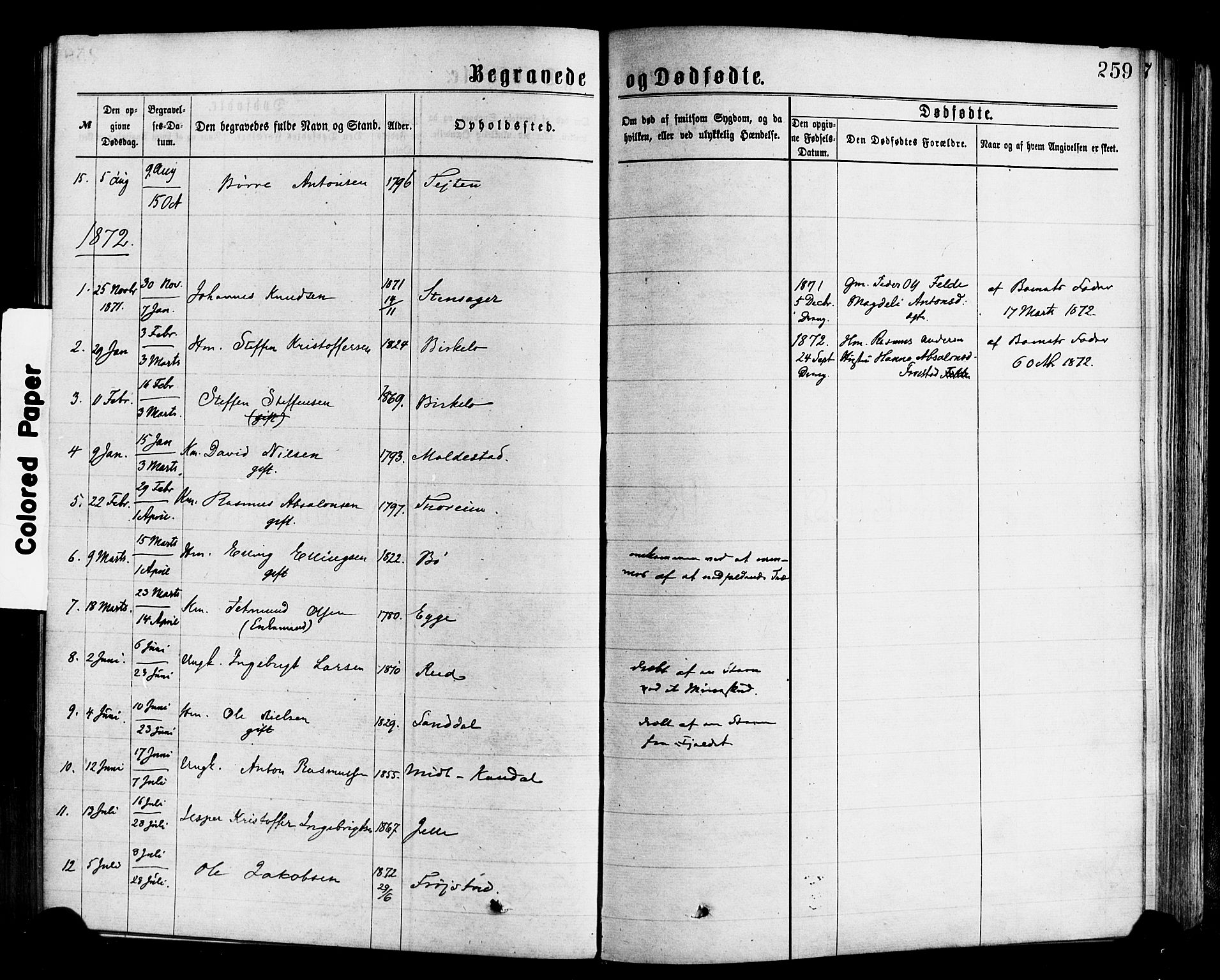 Gloppen sokneprestembete, SAB/A-80101/H/Haa/Haac/L0001: Parish register (official) no. C 1, 1871-1886, p. 259