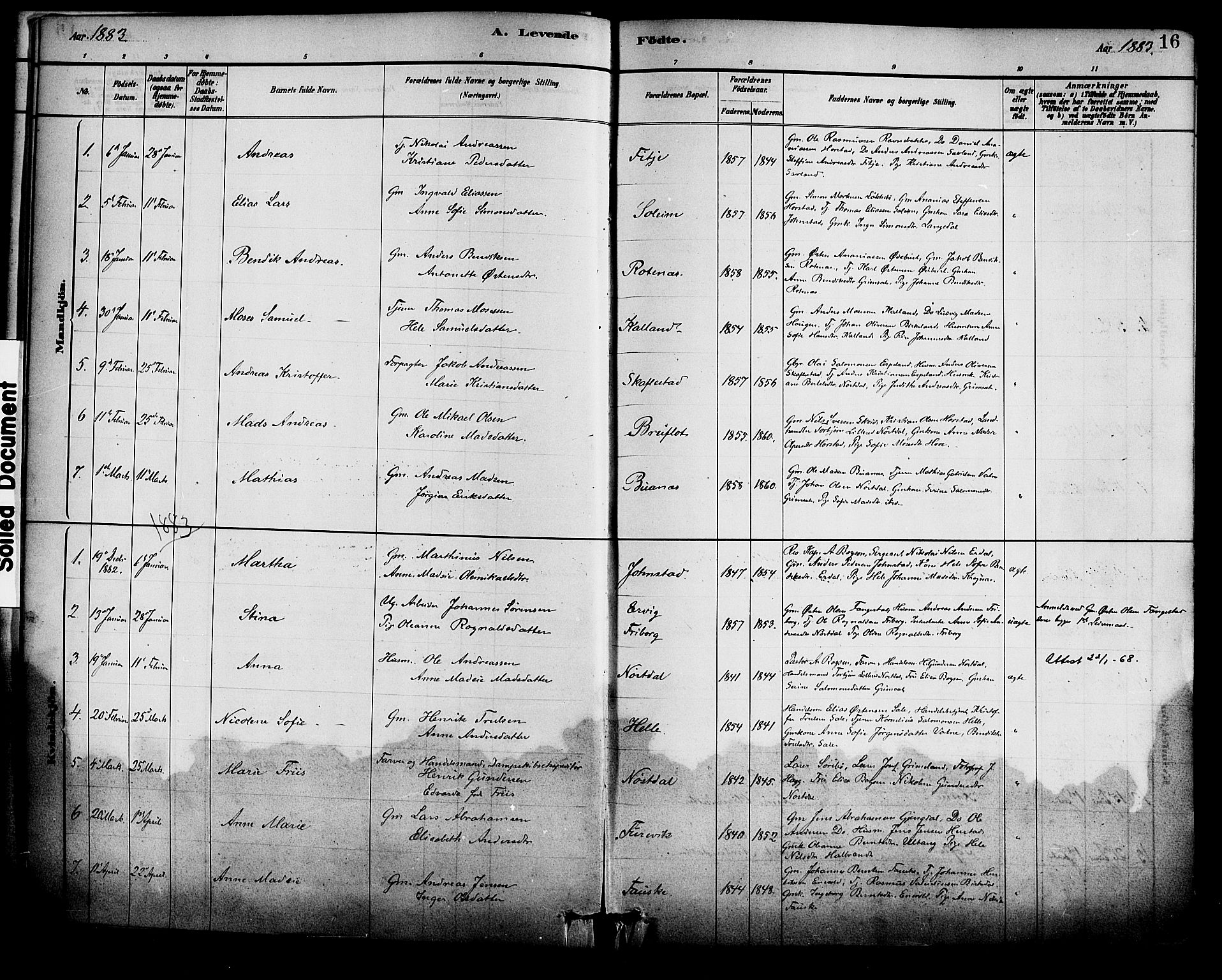 Førde sokneprestembete, AV/SAB-A-79901/H/Haa/Haad/L0001: Parish register (official) no. D 1, 1881-1898, p. 16