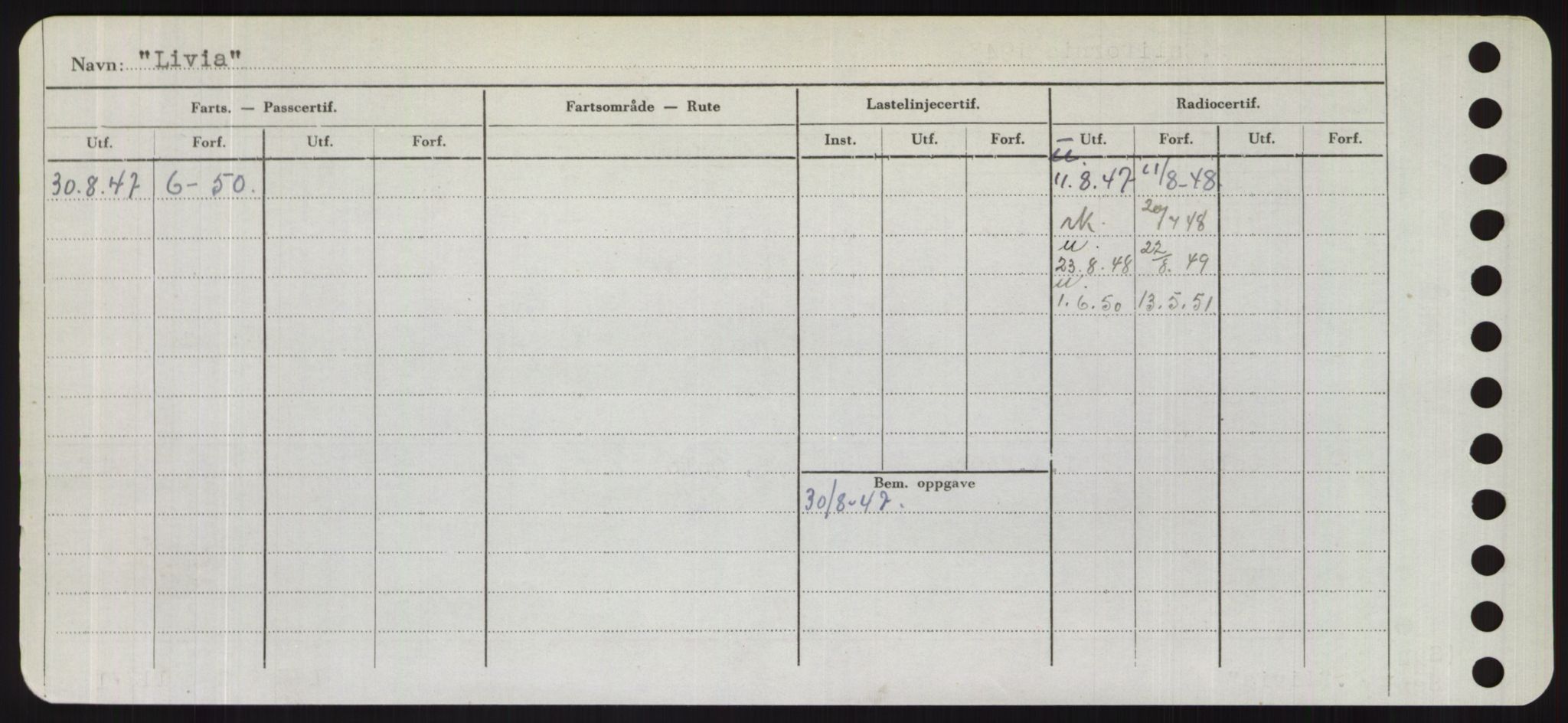 Sjøfartsdirektoratet med forløpere, Skipsmålingen, AV/RA-S-1627/H/Hd/L0023: Fartøy, Lia-Løv, p. 264