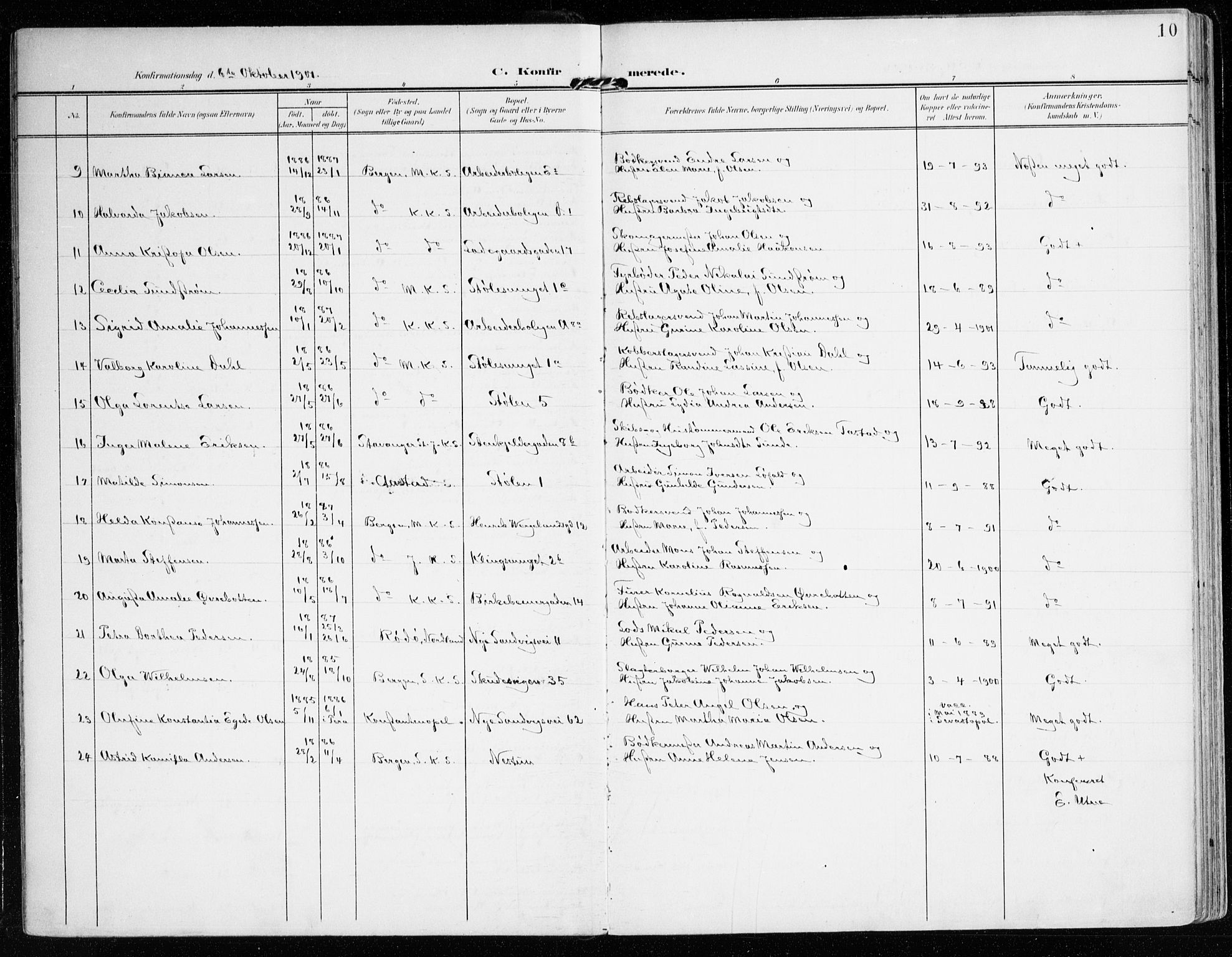 Mariakirken Sokneprestembete, AV/SAB-A-76901/H/Haa/L0014: Parish register (official) no. C 2, 1900-1916, p. 10