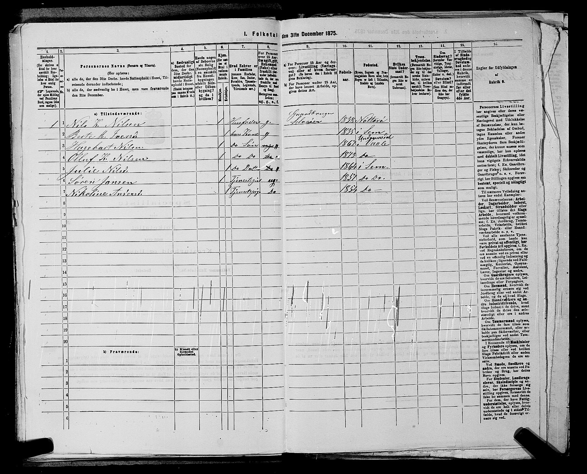 SAKO, 1875 census for 0716P Våle, 1875, p. 352