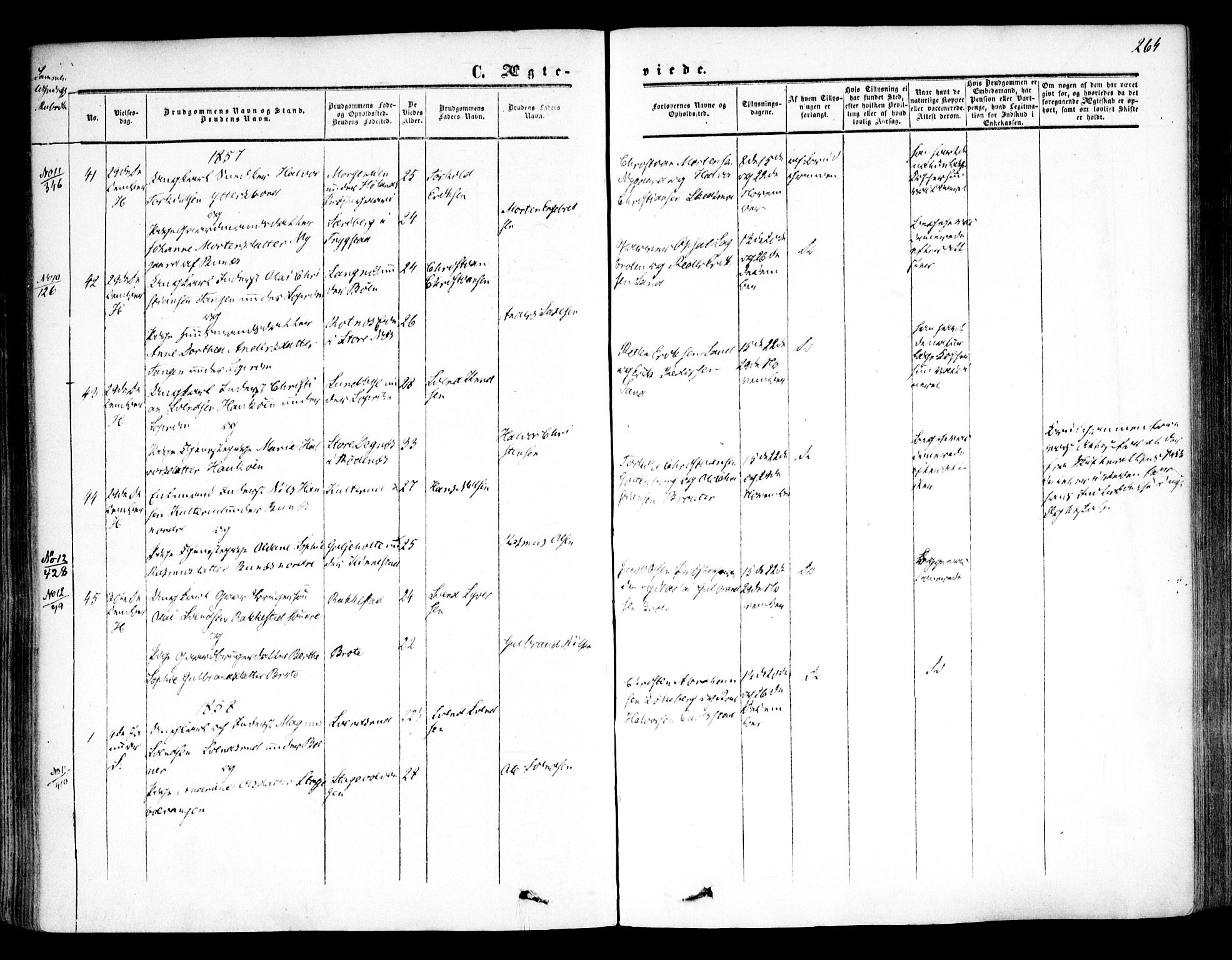 Høland prestekontor Kirkebøker, SAO/A-10346a/F/Fa/L0010: Parish register (official) no. I 10, 1854-1861, p. 264