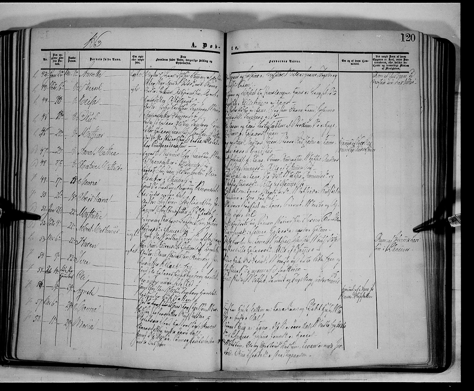 Fåberg prestekontor, AV/SAH-PREST-086/H/Ha/Haa/L0006: Parish register (official) no. 6A, 1855-1867, p. 120