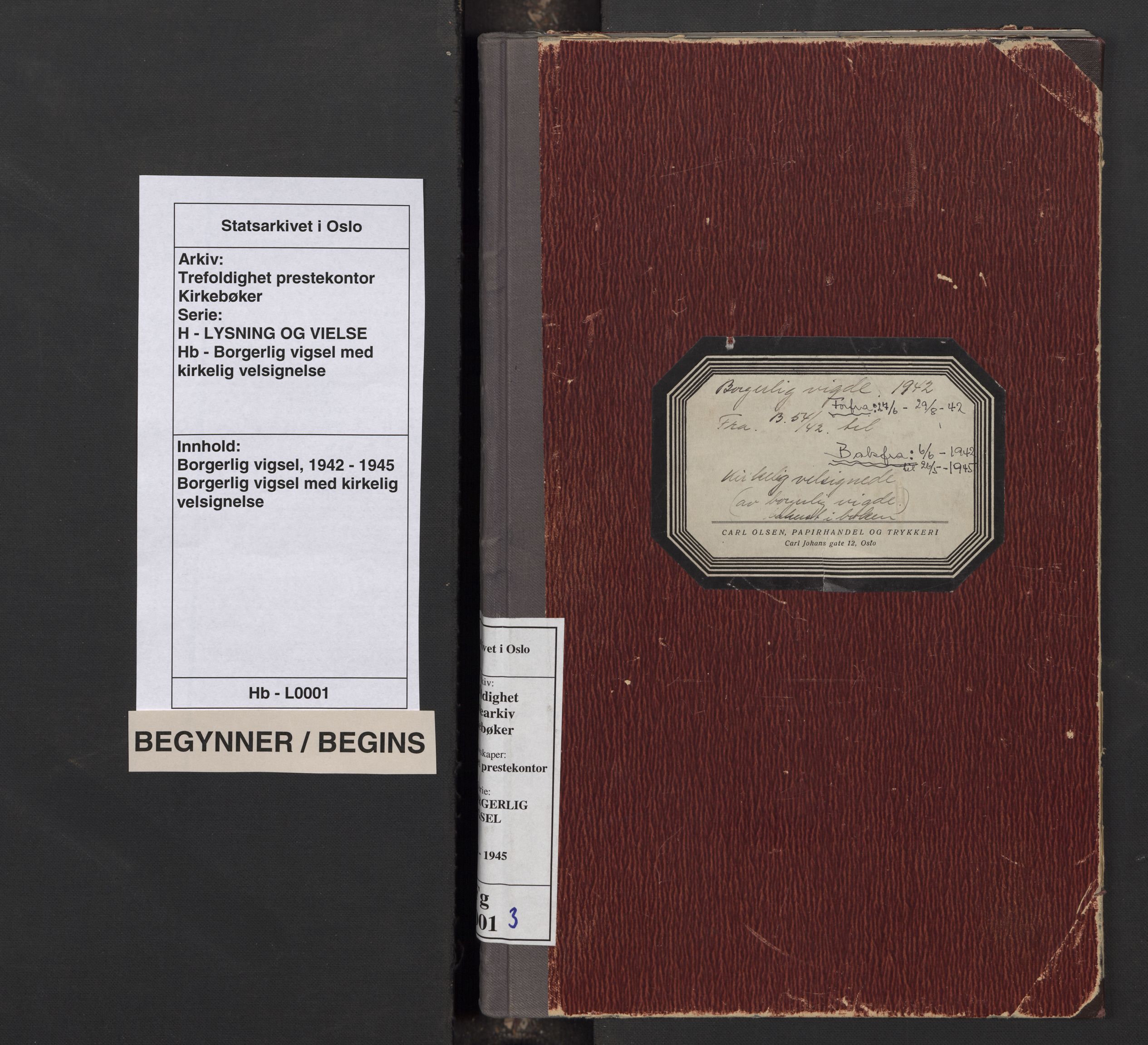 Trefoldighet prestekontor Kirkebøker, SAO/A-10882/H/Hb/L0001: Other parish register no. 1, 1942-1945