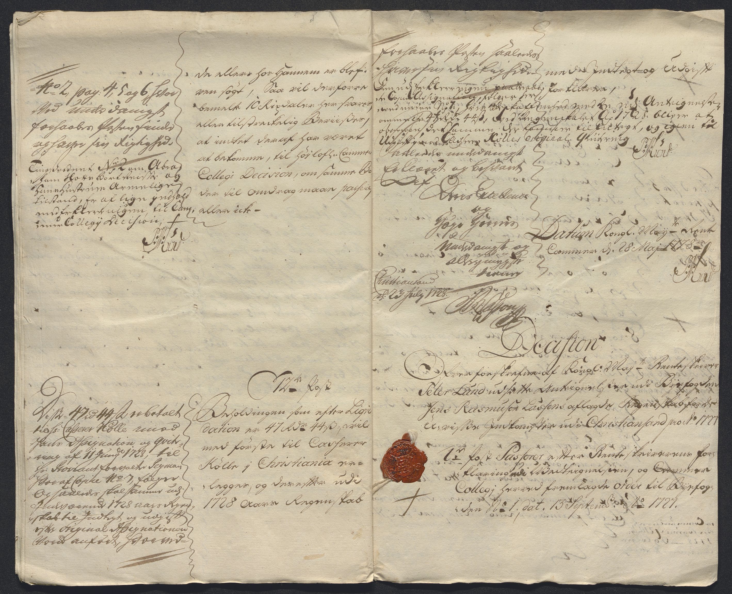 Rentekammeret inntil 1814, Reviderte regnskaper, Byregnskaper, AV/RA-EA-4066/R/Rm/L0286: [M19] Sikt og sakefall, 1719-1727, p. 674