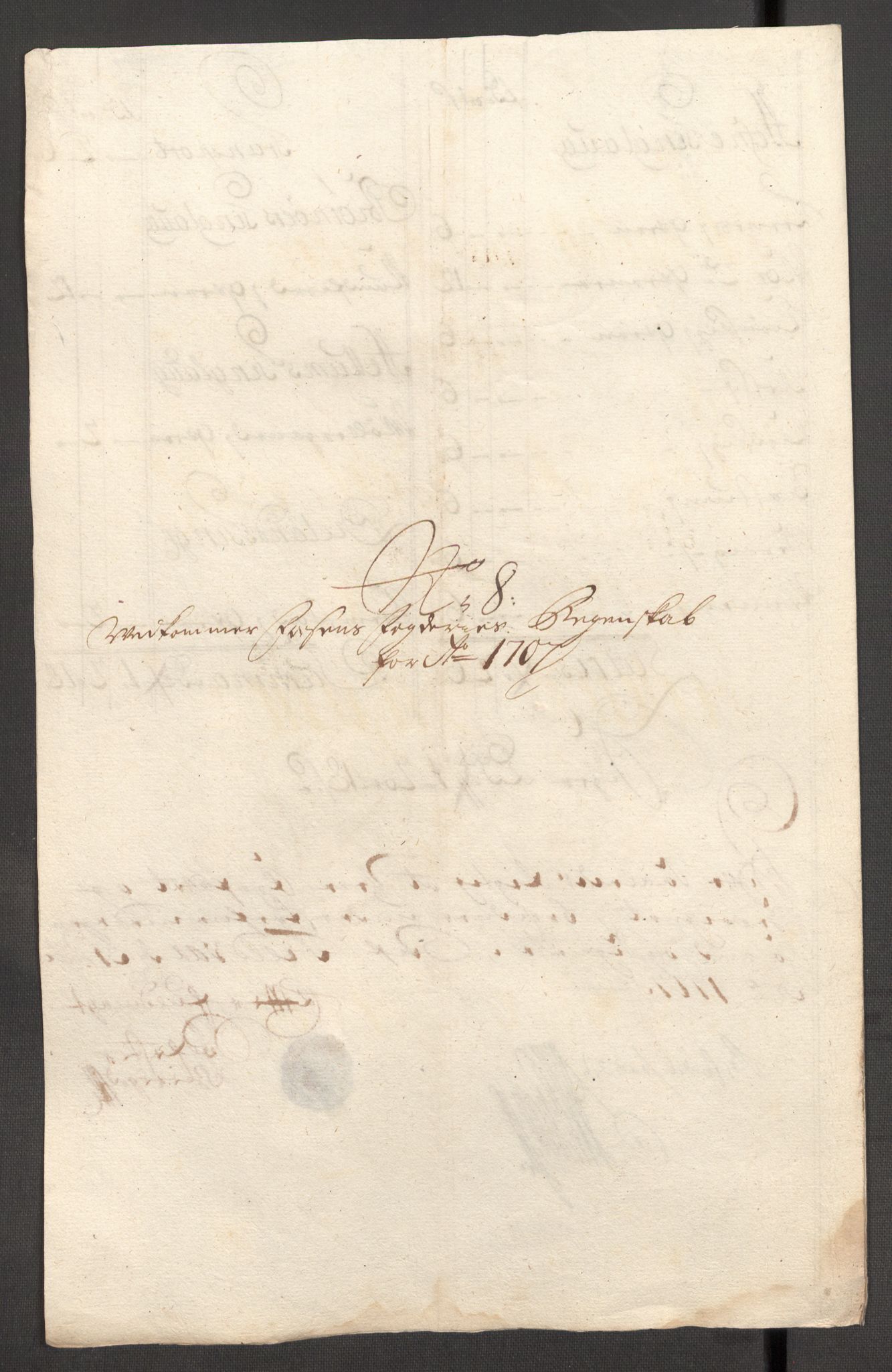 Rentekammeret inntil 1814, Reviderte regnskaper, Fogderegnskap, AV/RA-EA-4092/R57/L3857: Fogderegnskap Fosen, 1706-1707, p. 378