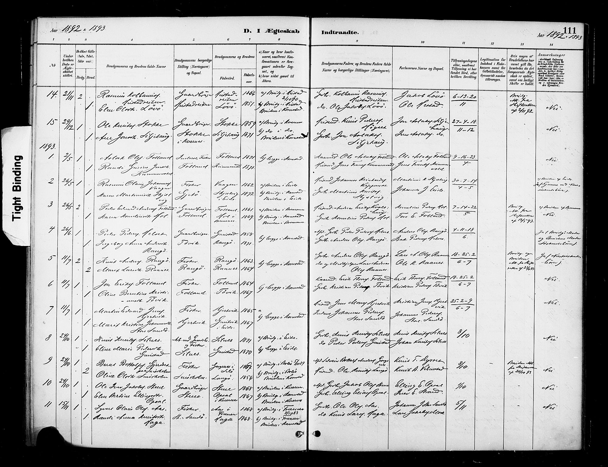 Ministerialprotokoller, klokkerbøker og fødselsregistre - Møre og Romsdal, SAT/A-1454/570/L0832: Parish register (official) no. 570A06, 1885-1900, p. 111
