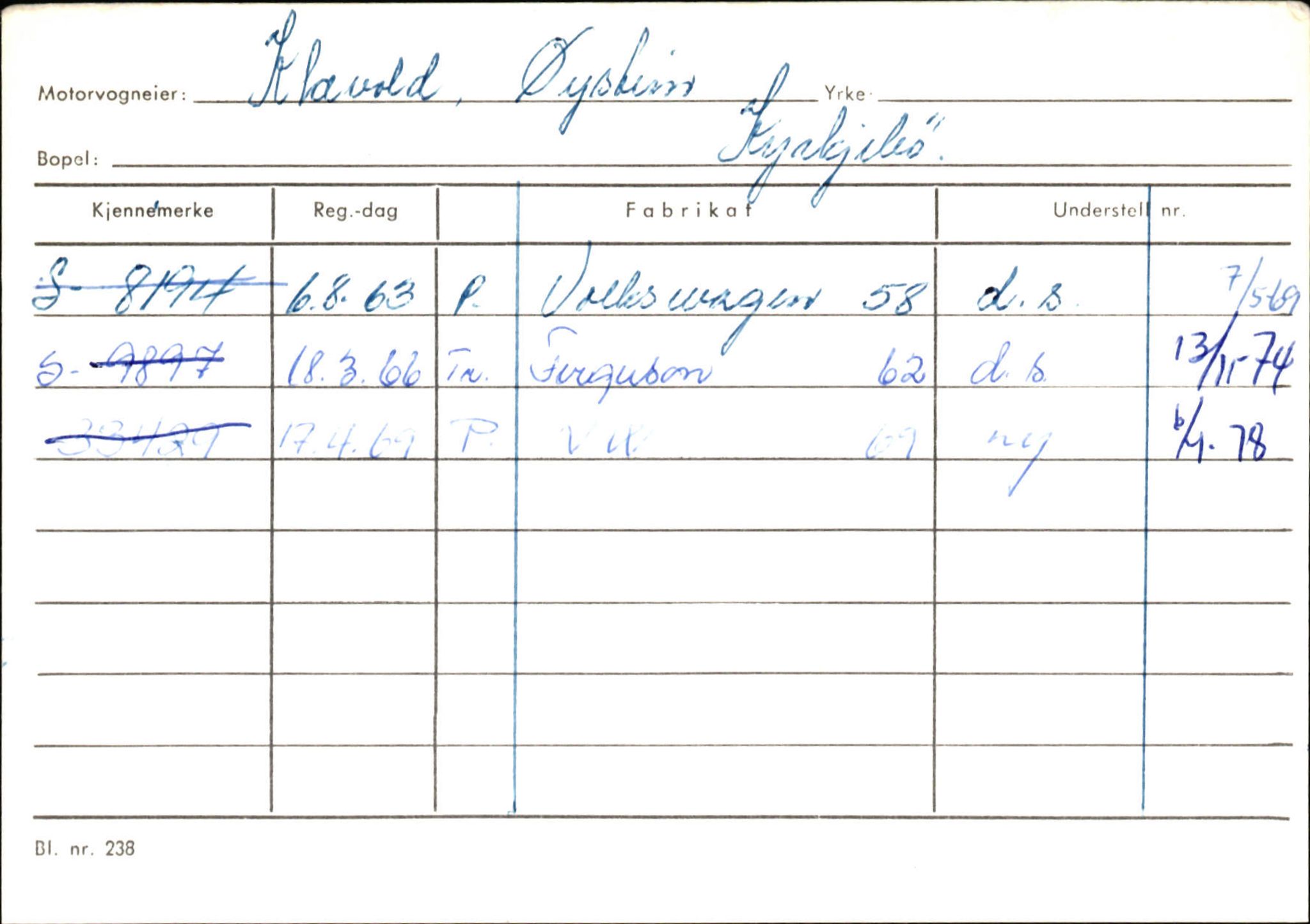 Statens vegvesen, Sogn og Fjordane vegkontor, AV/SAB-A-5301/4/F/L0130: Eigarregister Eid T-Å. Høyanger A-O, 1945-1975, p. 1785