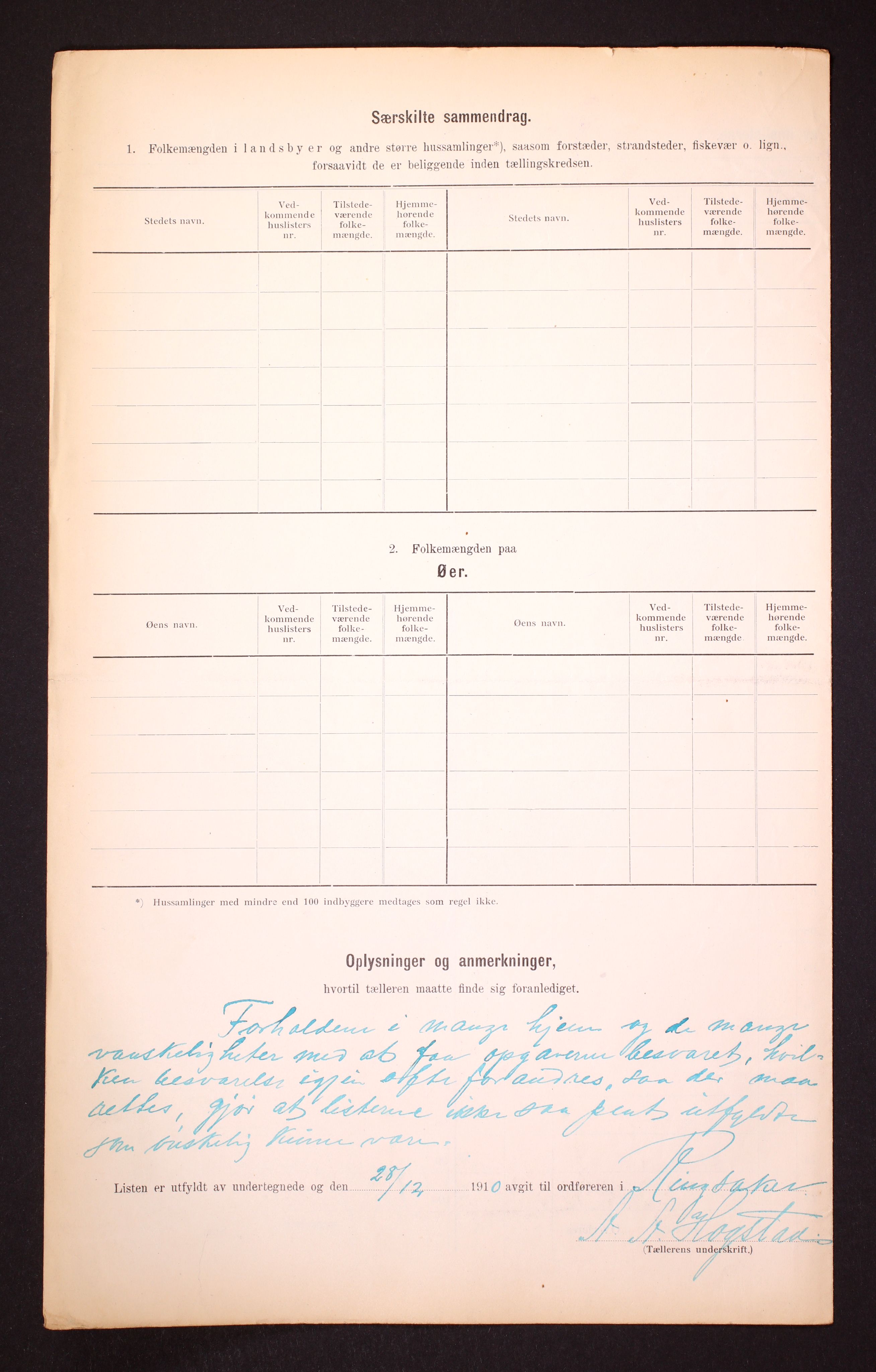 RA, 1910 census for Ringsaker, 1910, p. 96