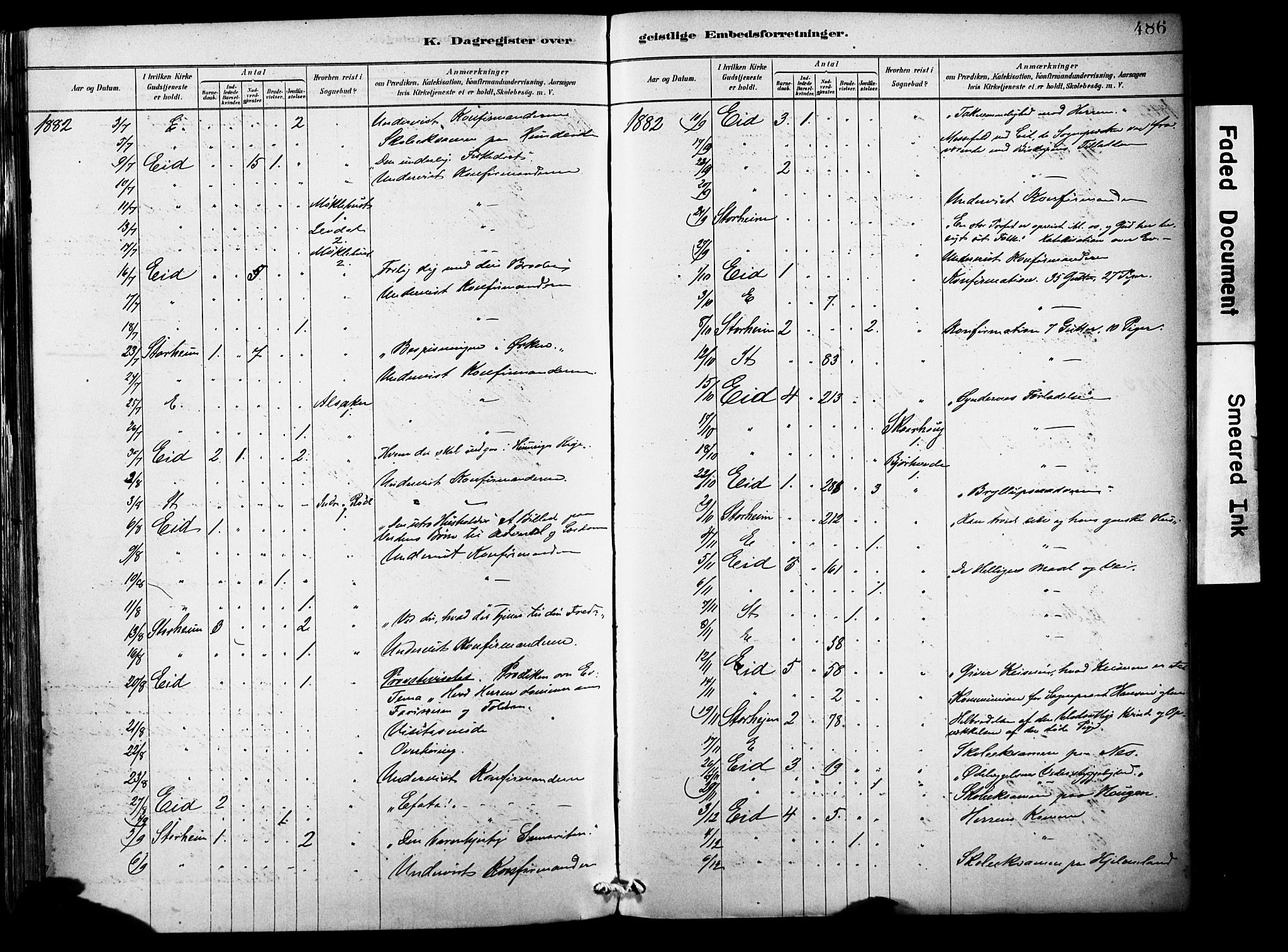 Eid sokneprestembete, AV/SAB-A-82301/H/Haa/Haab/L0001: Parish register (official) no. B 1, 1879-1906, p. 486