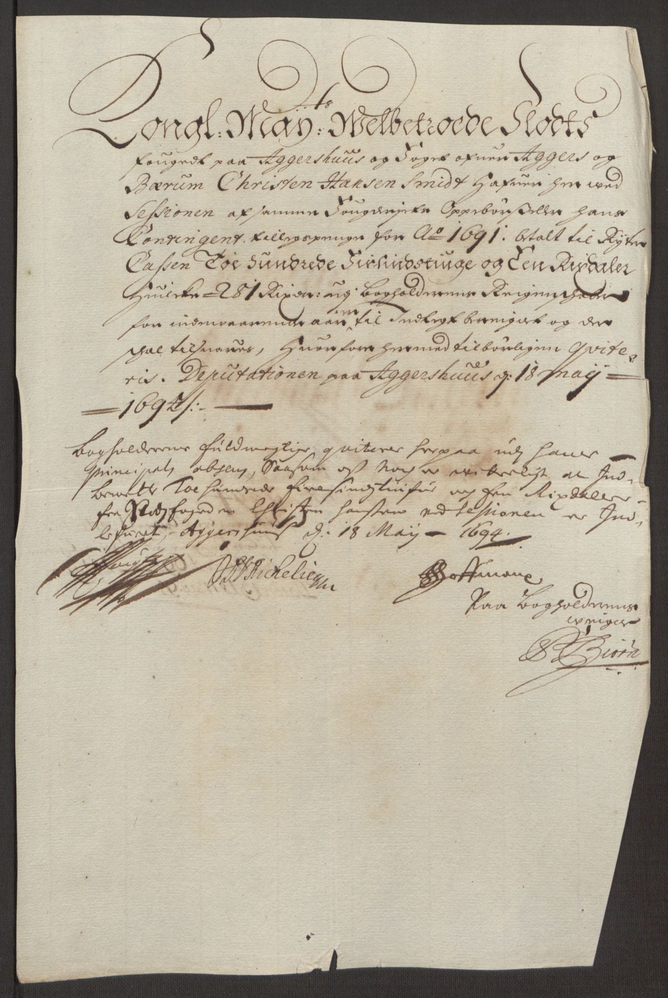 Rentekammeret inntil 1814, Reviderte regnskaper, Fogderegnskap, AV/RA-EA-4092/R10/L0438: Fogderegnskap Aker og Follo, 1694, p. 232