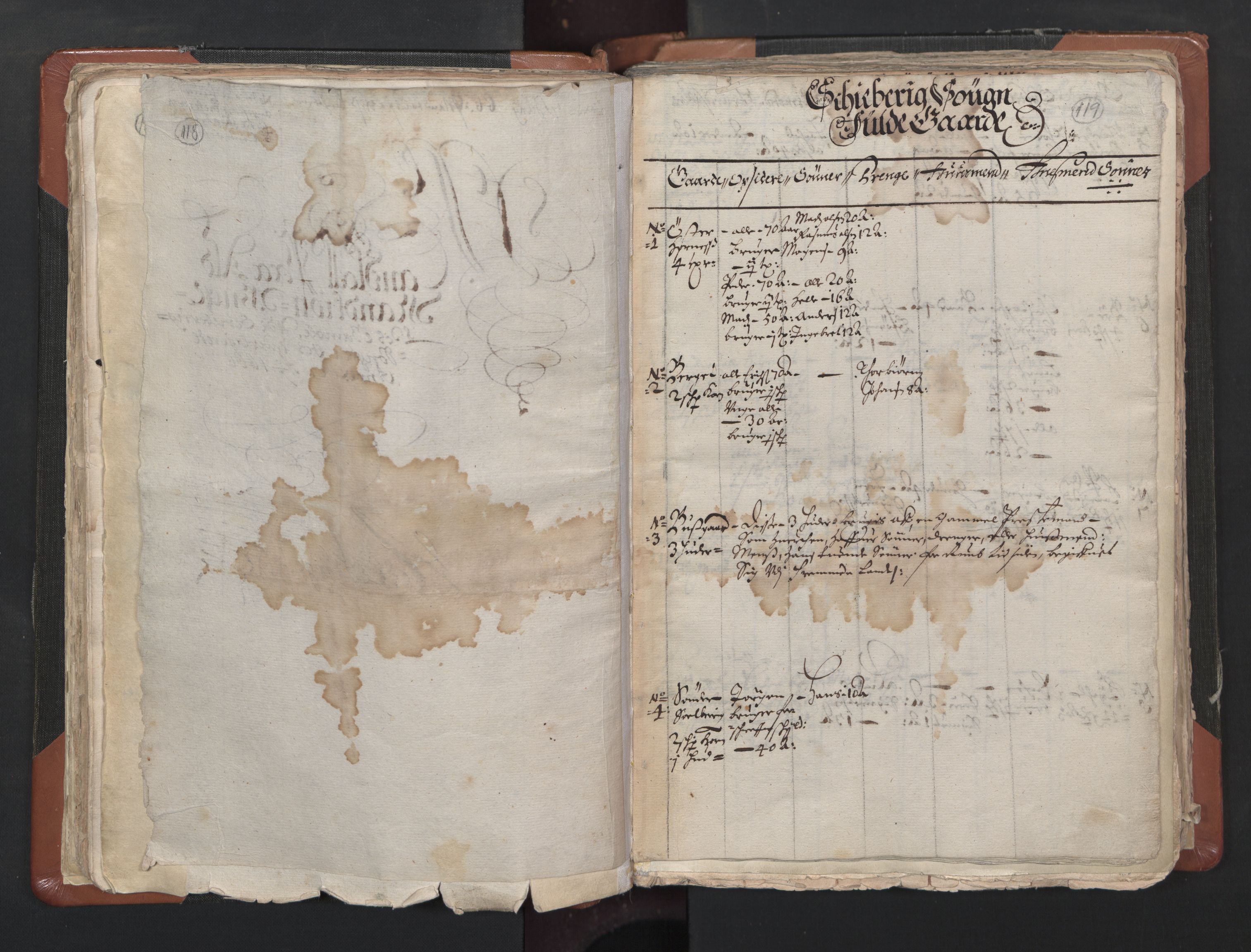 RA, Vicar's Census 1664-1666, no. 1: Nedre Borgesyssel deanery, 1664-1666, p. 118-119