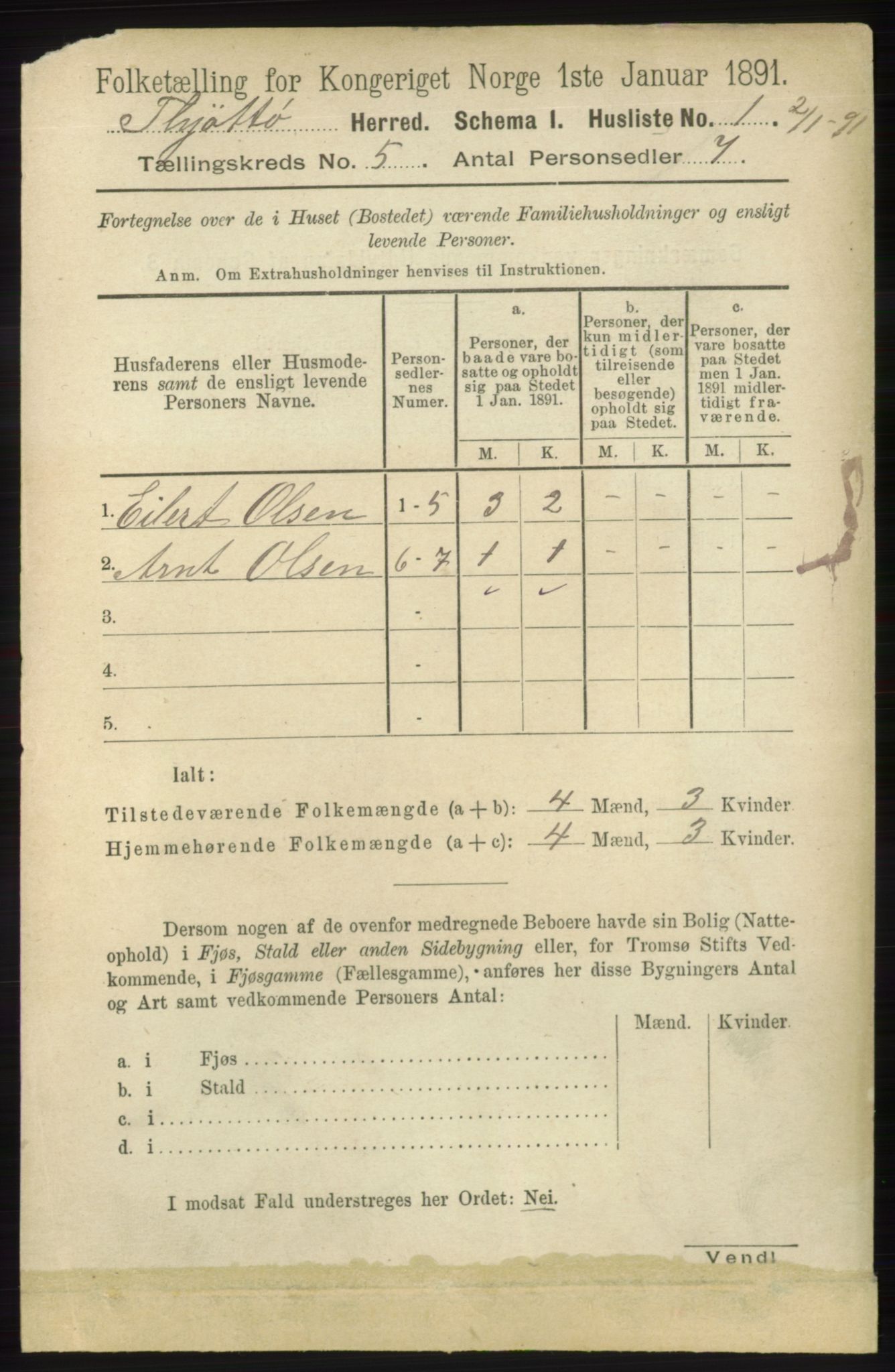 RA, 1891 census for 1817 Tjøtta, 1891, p. 2321