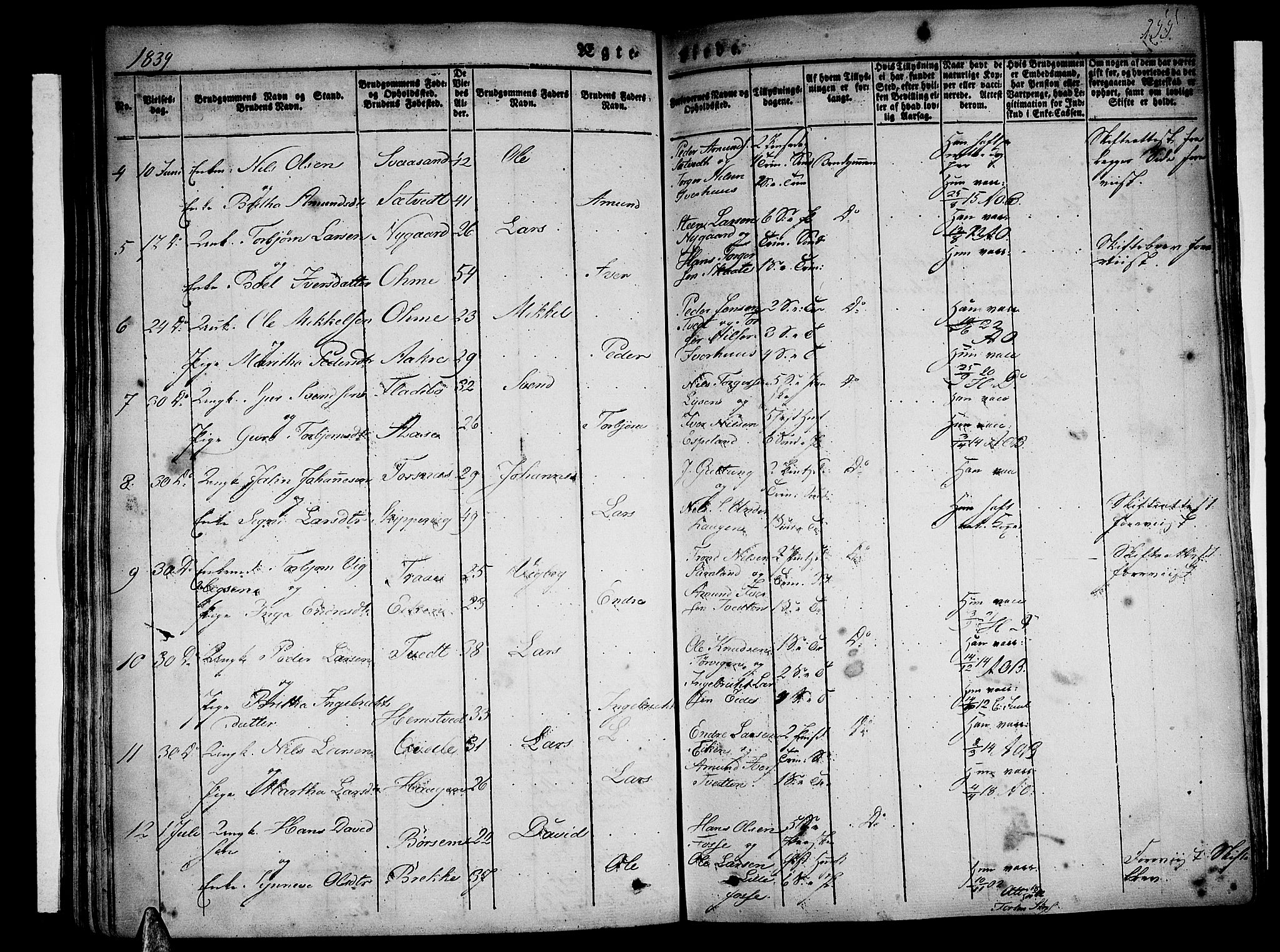 Strandebarm sokneprestembete, AV/SAB-A-78401/H/Haa: Parish register (official) no. A 6, 1826-1843, p. 255