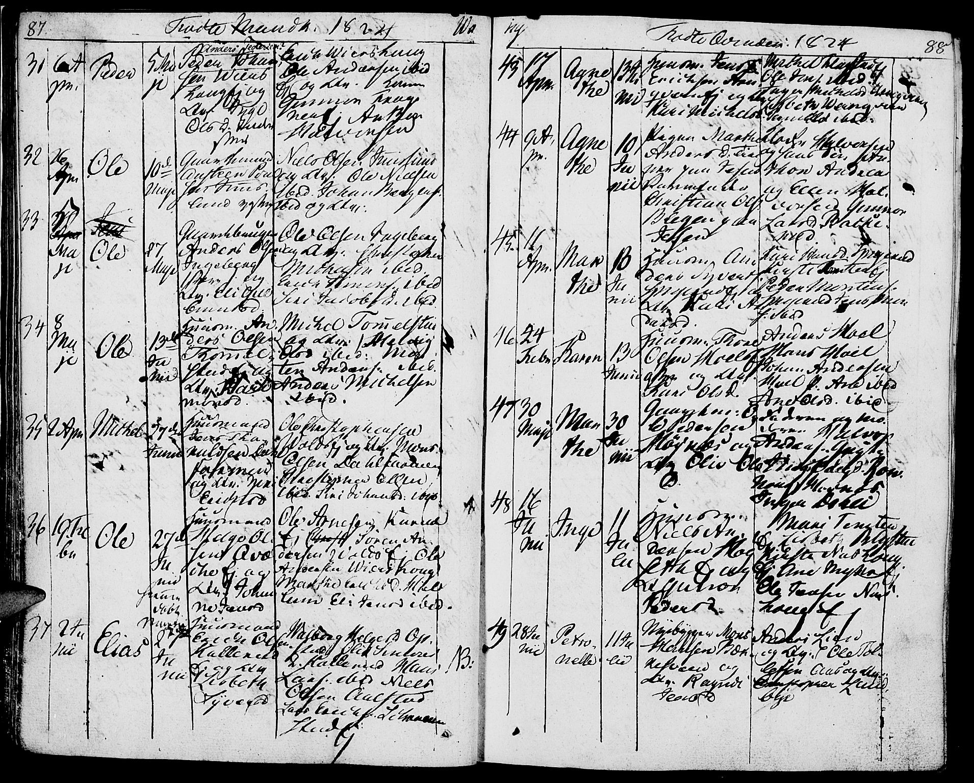 Vang prestekontor, Hedmark, SAH/PREST-008/H/Ha/Haa/L0006: Parish register (official) no. 6 /1, 1809-1827, p. 87-88