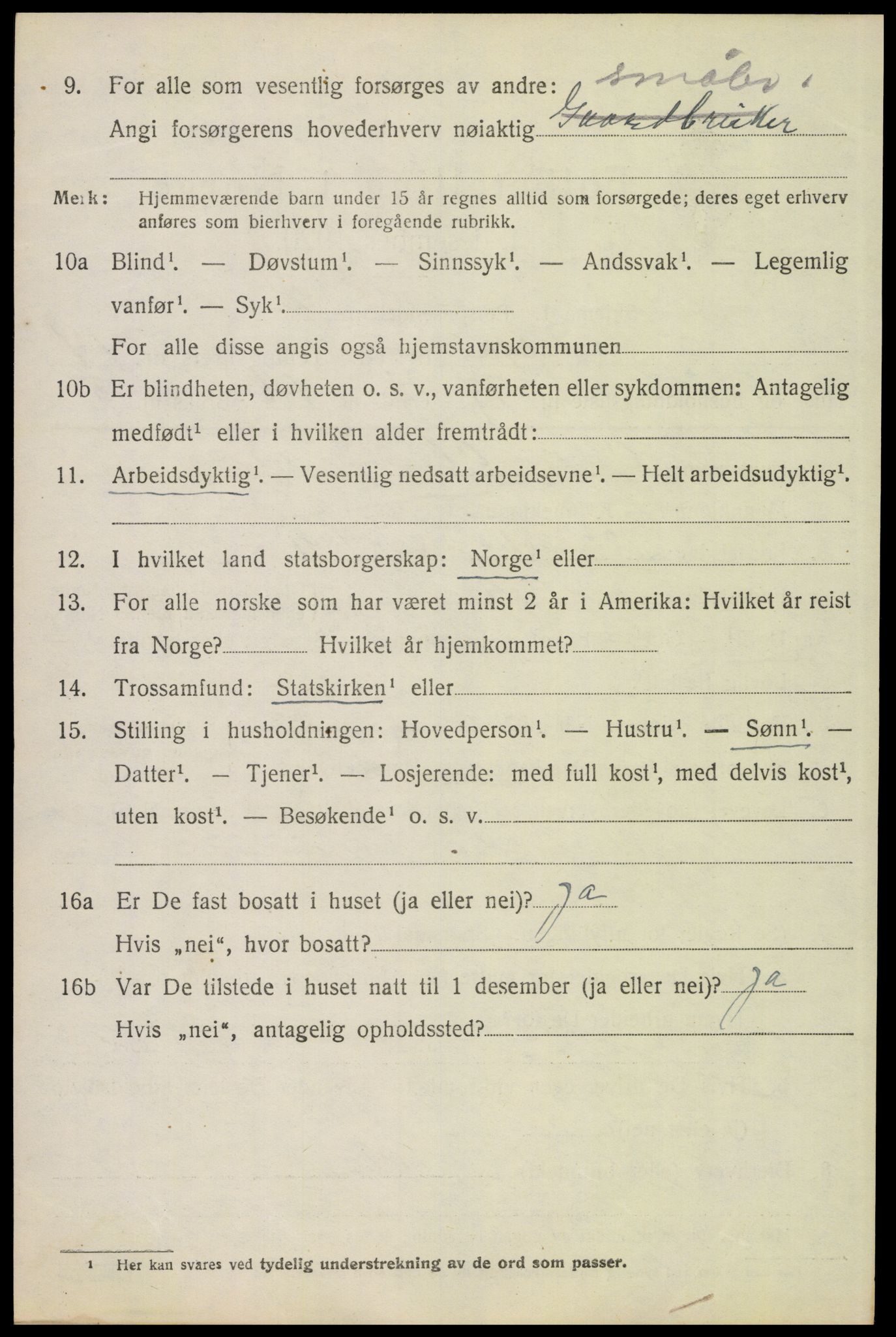 SAH, 1920 census for Tolga, 1920, p. 6678