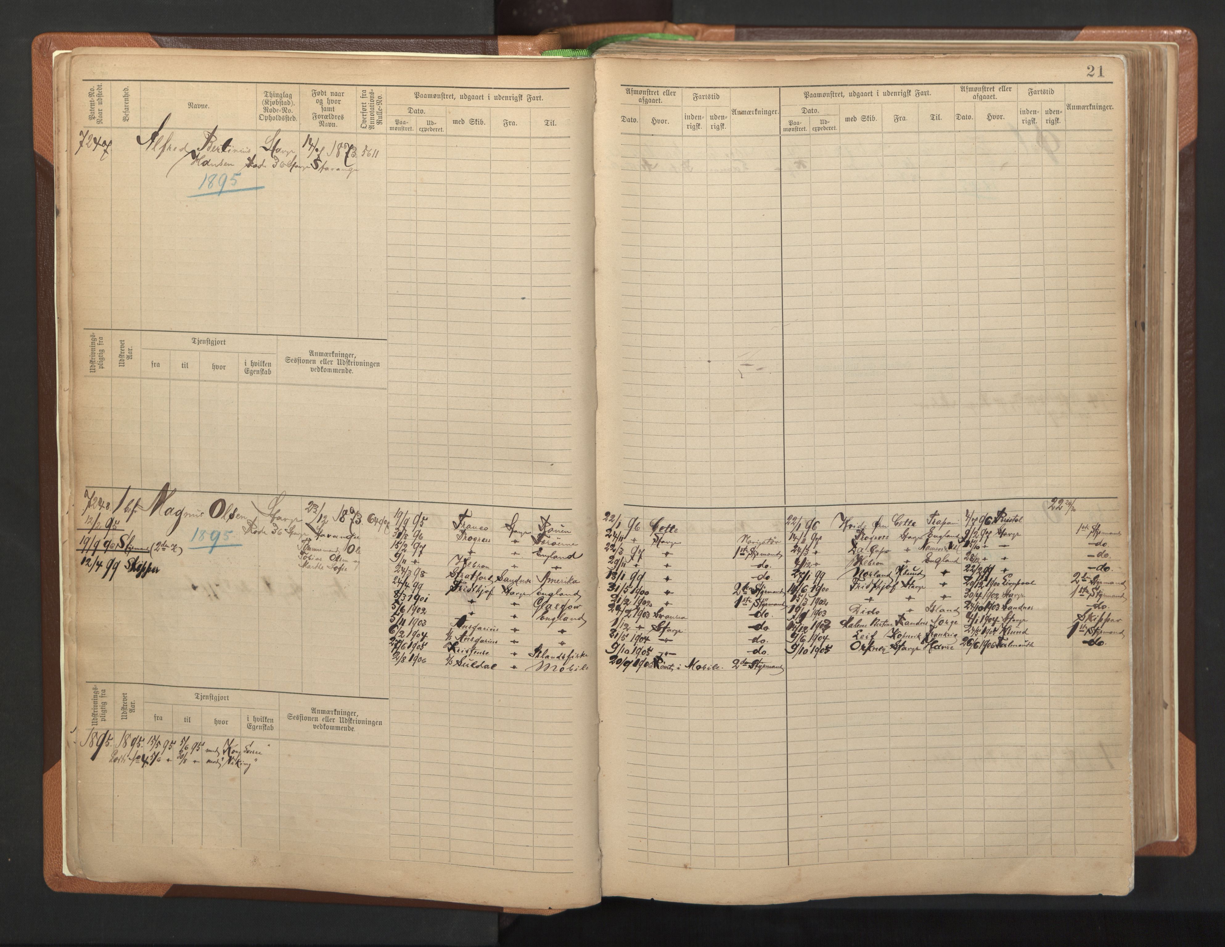 Stavanger sjømannskontor, AV/SAST-A-102006/F/Fb/Fbb/L0012: Sjøfartshovedrulle, patentnr. 7207-8158, 1894-1904, p. 24