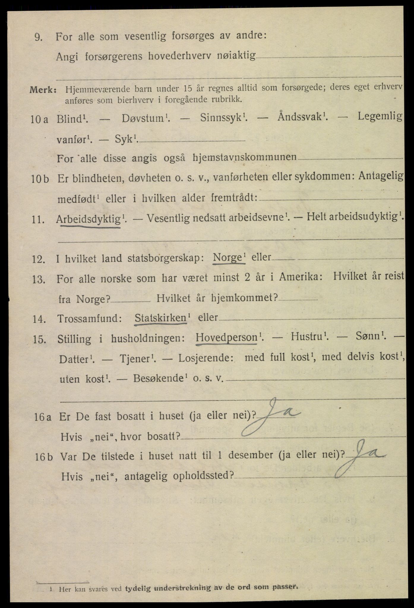SAT, 1920 census for Namsos, 1920, p. 5608